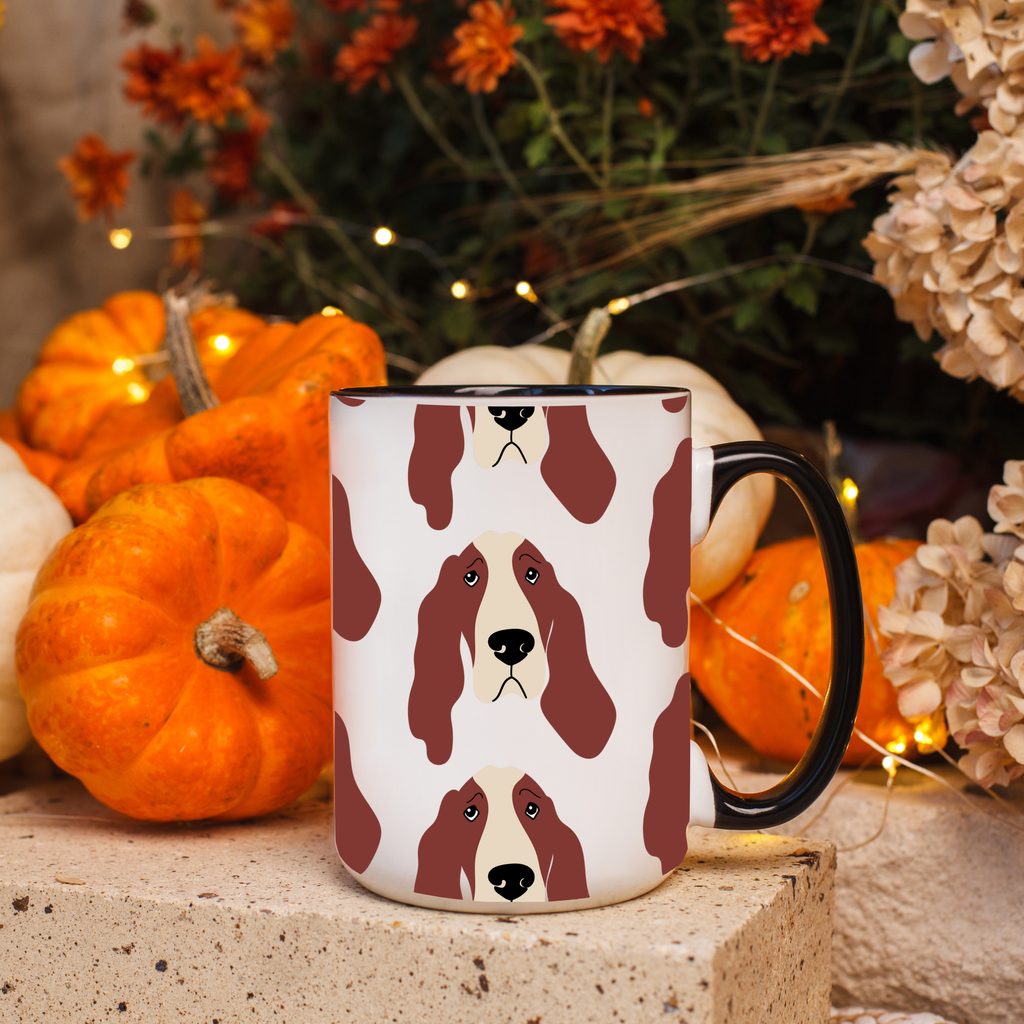 Basset Hound Dog Doodle Design 15oz Mug