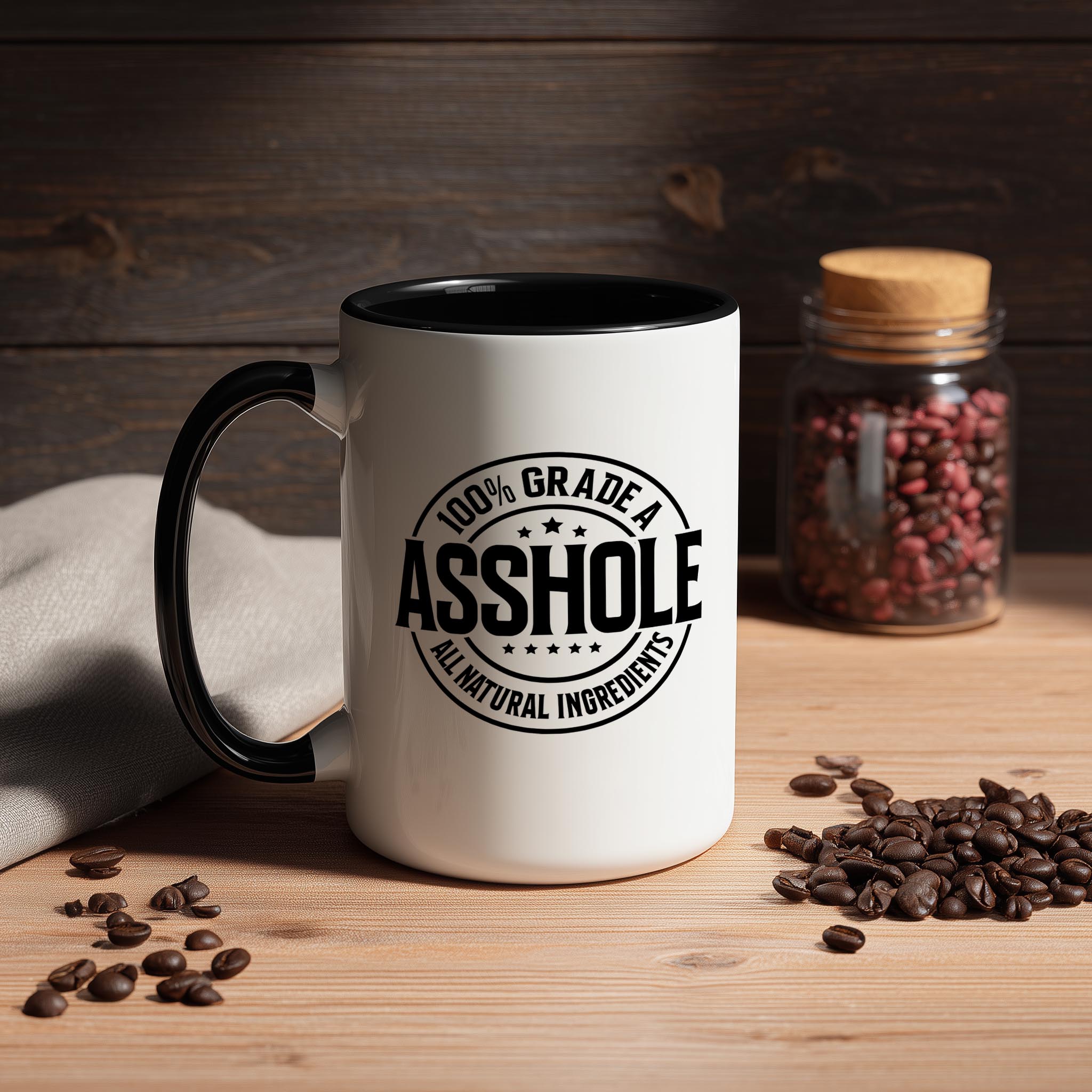 100% Grade A Asshole - Adult Humor Mug