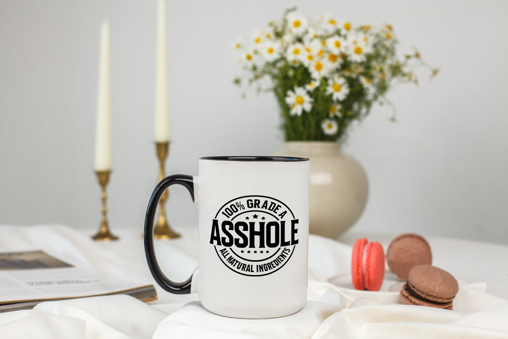 100% Grade A Asshole - Adult Humor Mug