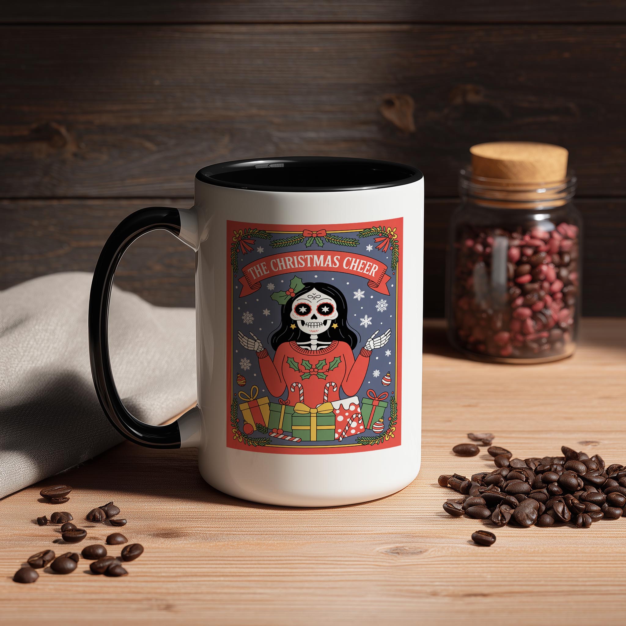 The Christmas Cheer - Skeleton Tarot Card - Christmas Mug