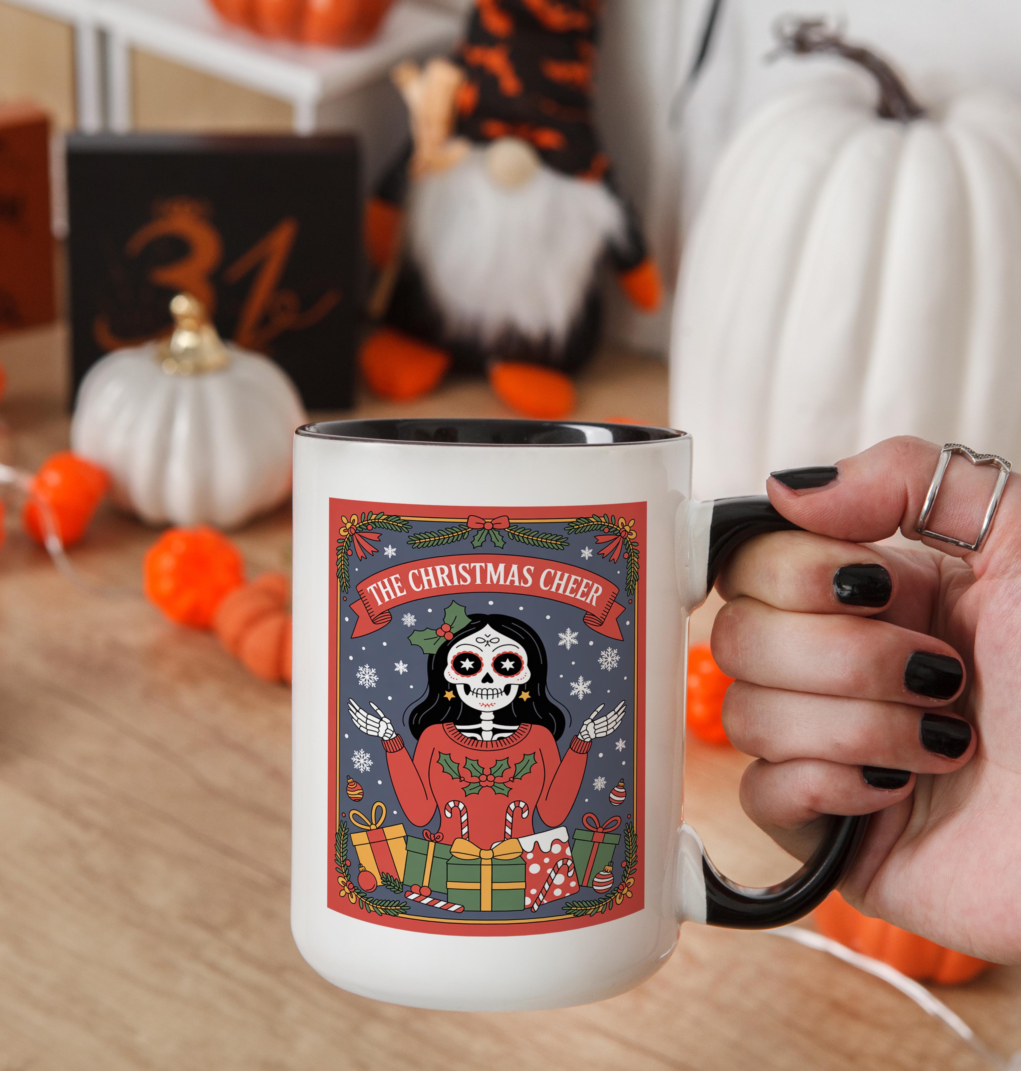 The Christmas Cheer - Skeleton Tarot Card - Christmas Mug