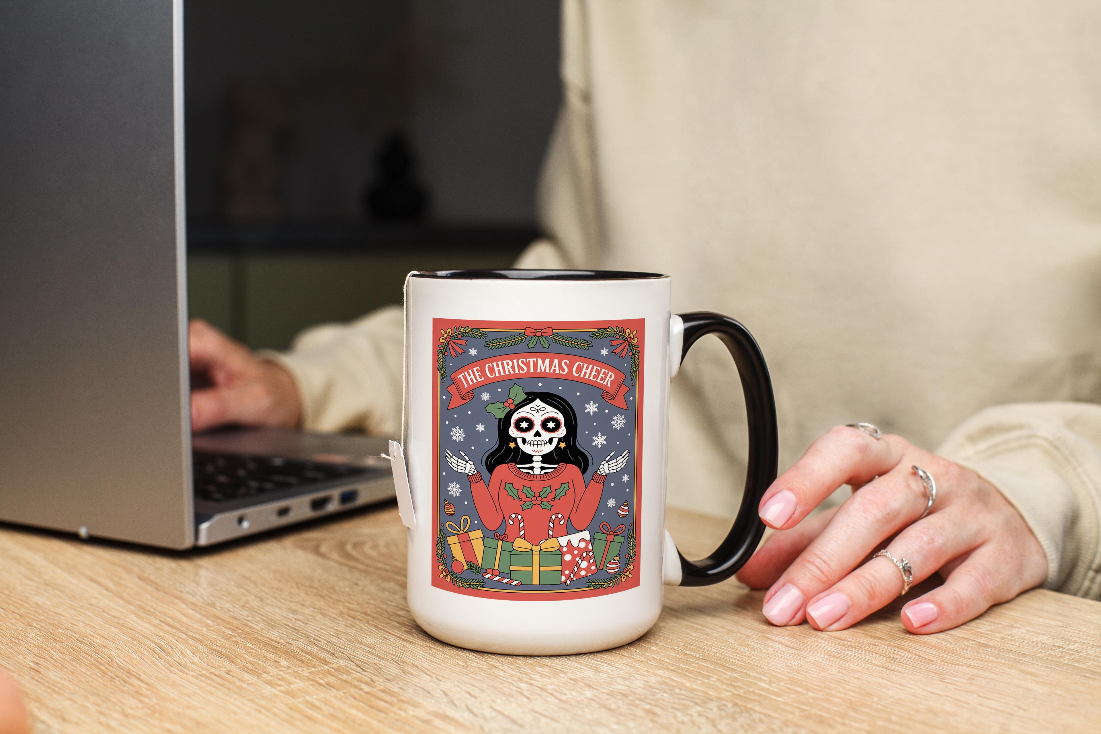 The Christmas Cheer - Skeleton Tarot Card - Christmas Mug
