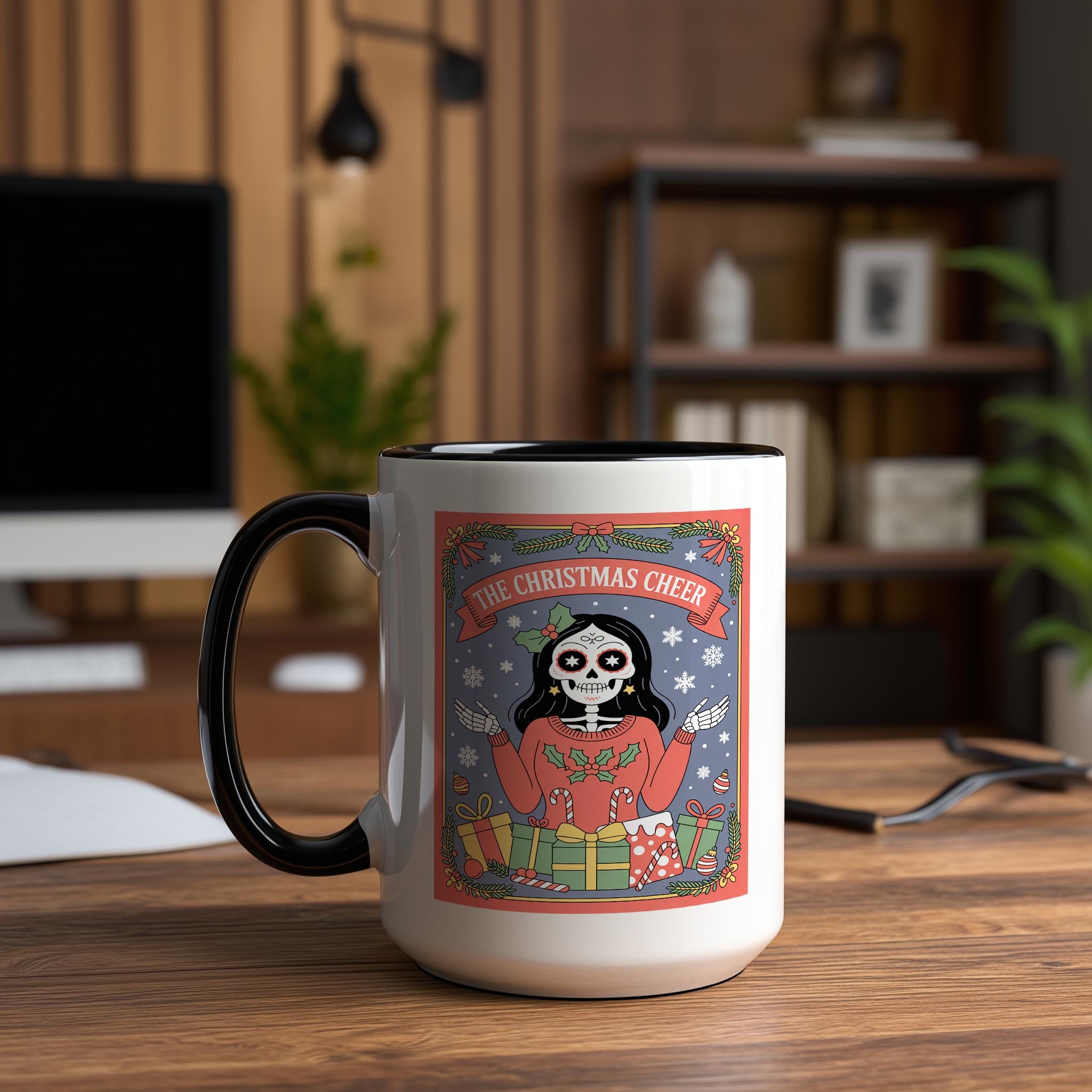 The Christmas Cheer - Skeleton Tarot Card - Christmas Mug