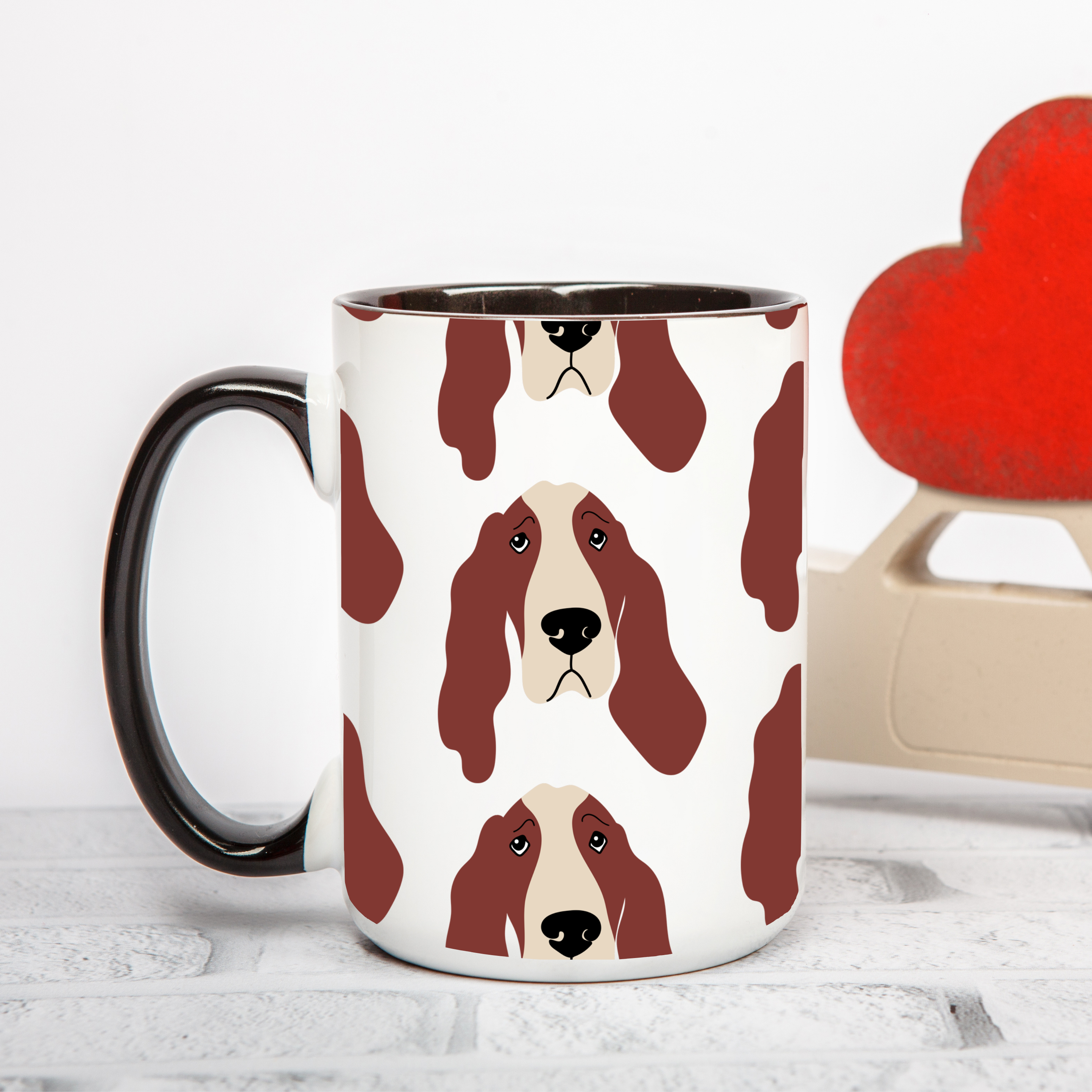 Basset Hound Dog Doodle Design 15oz Mug