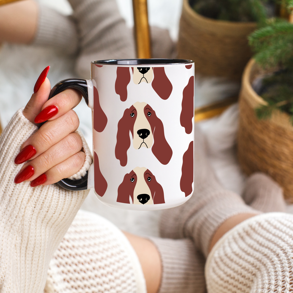 Basset Hound Dog Doodle Design 15oz Mug