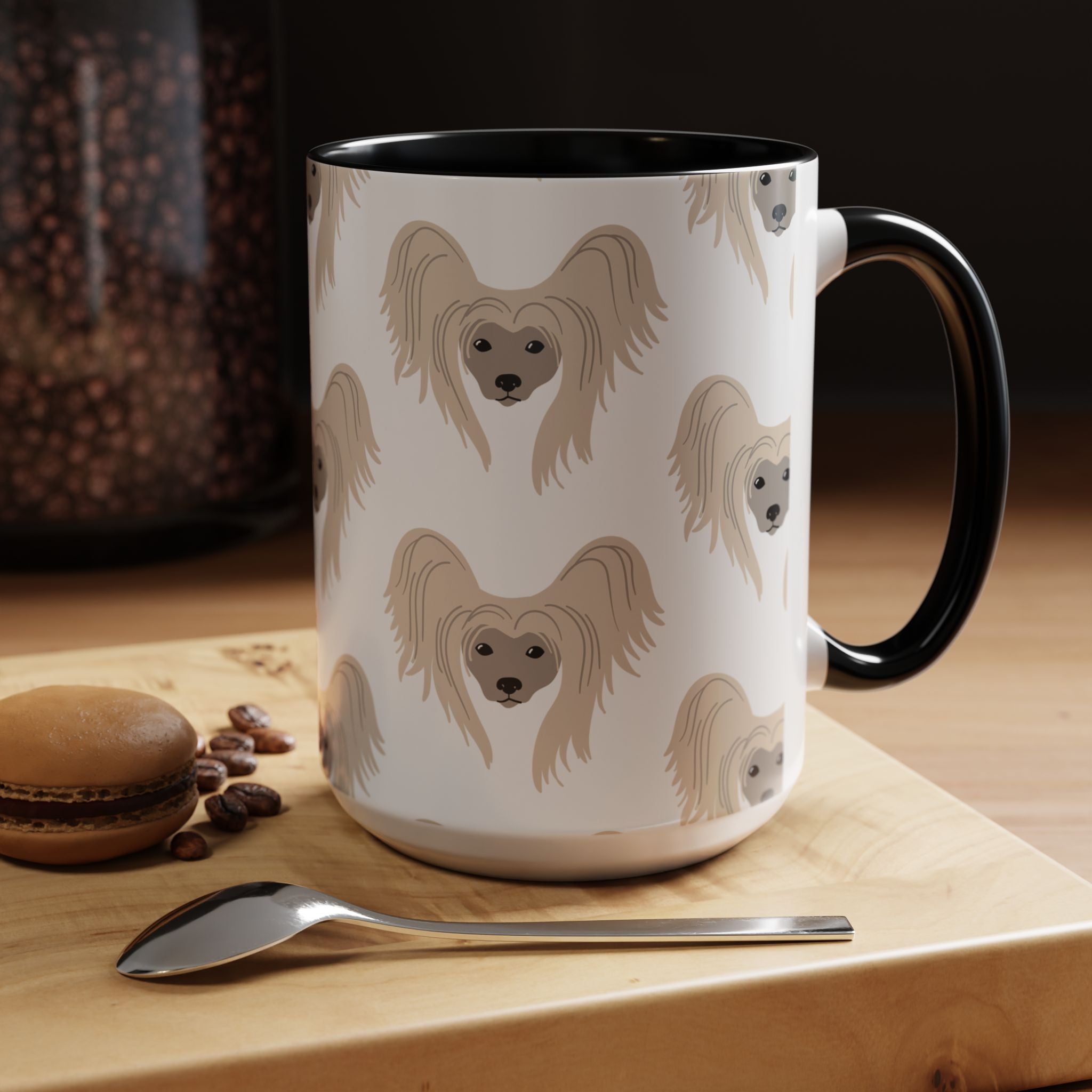 Papillon Dog Doodle Design 15oz Mug