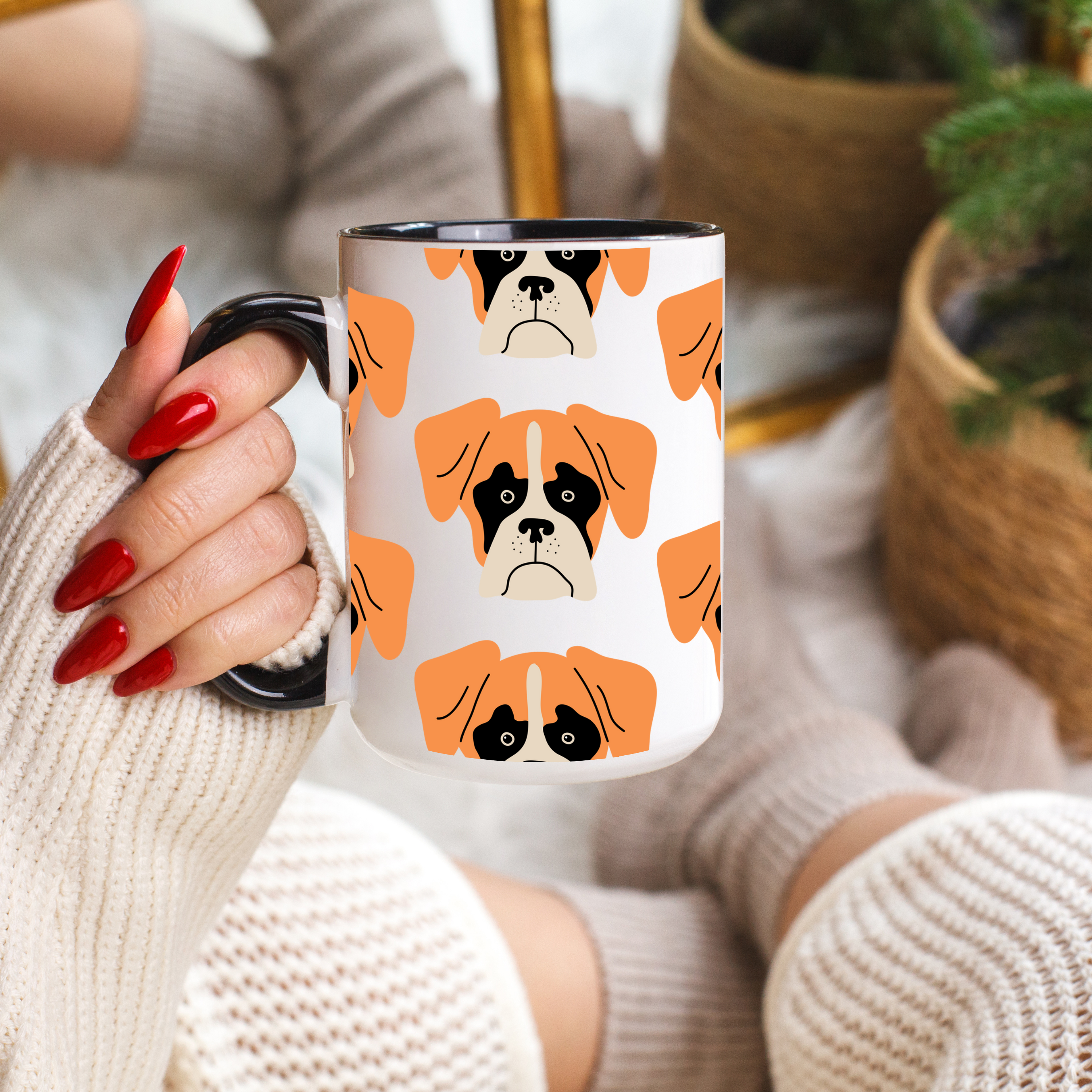Boxer Dog Doodle Design 15oz Mug