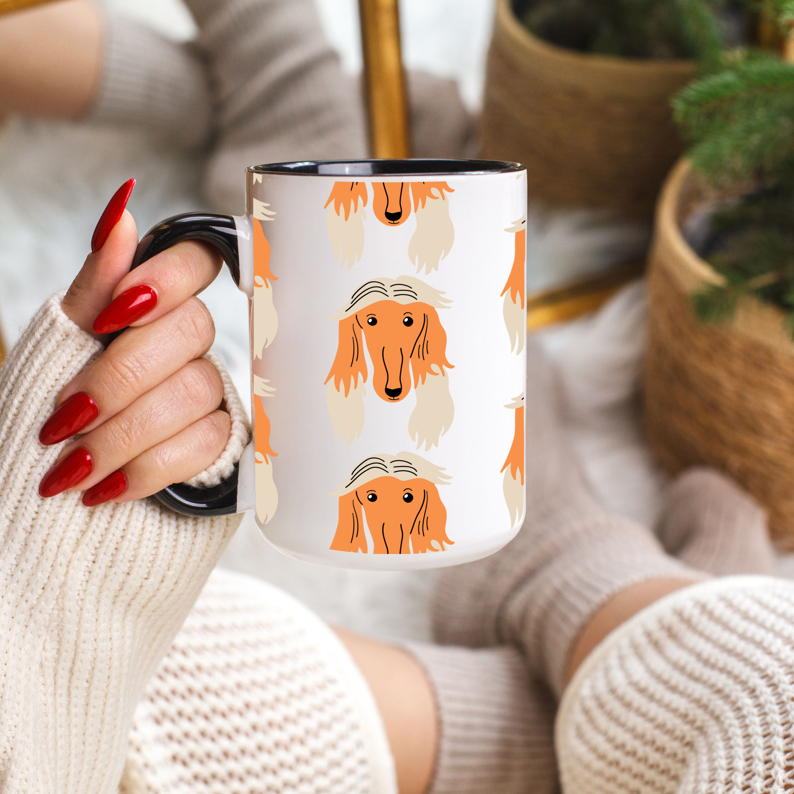 Borzoi Dog Doodle Design 15oz Mug