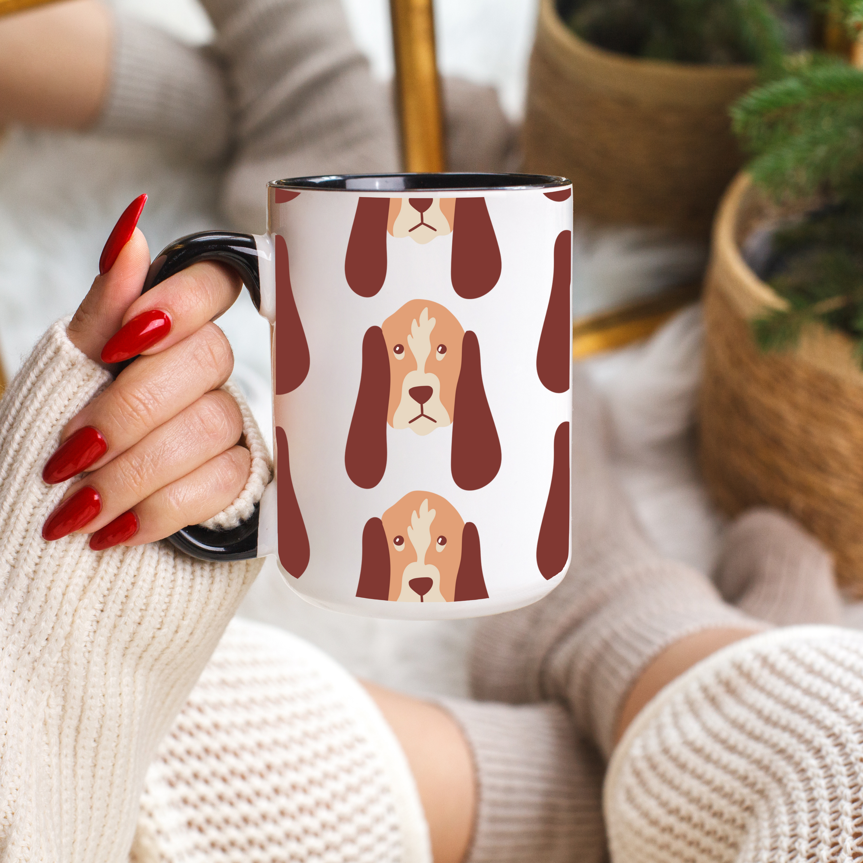 Bloodhound Dog Doodle Design 15oz Mug