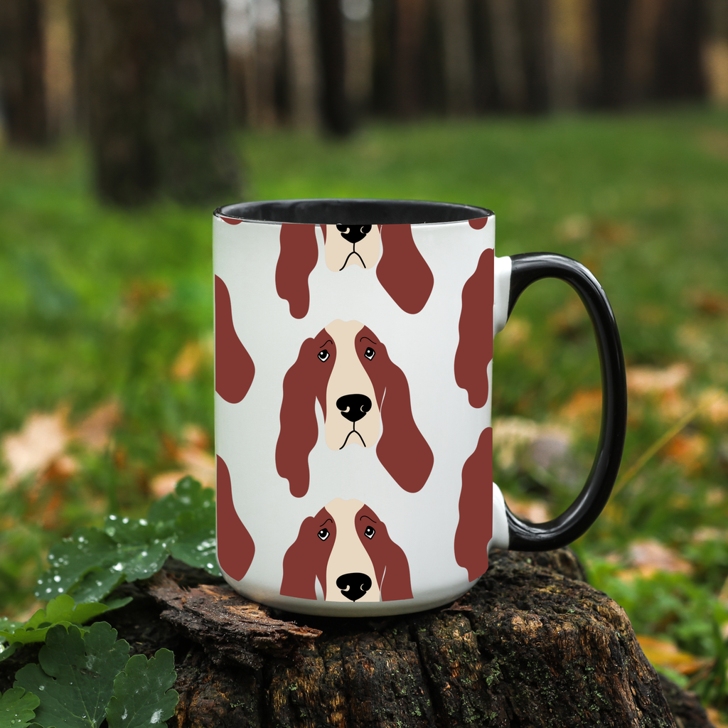 Basset Hound Dog Doodle Design 15oz Mug