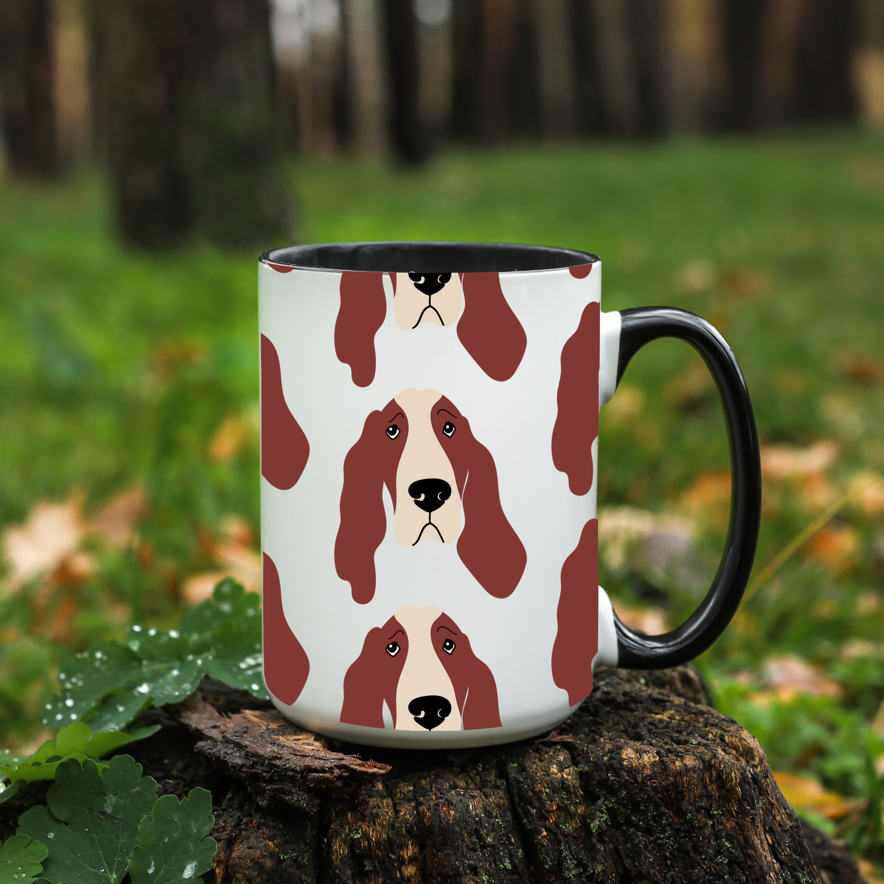 Basset Hound Dog Doodle Design 15oz Mug