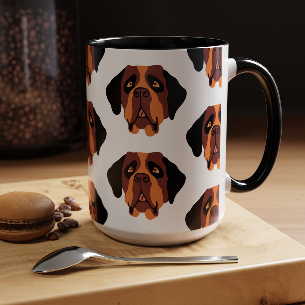 St Bernard Dog Doodle Design 15oz Mug