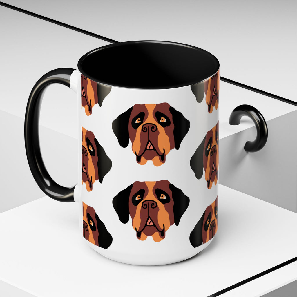 St Bernard Dog Doodle Design 15oz Mug