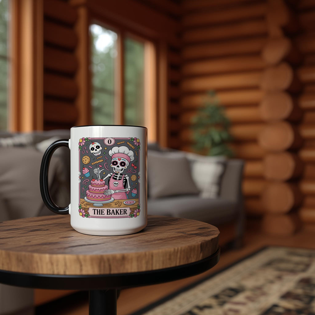 The Baker - Skeleton Tarot Card - Halloween Mug