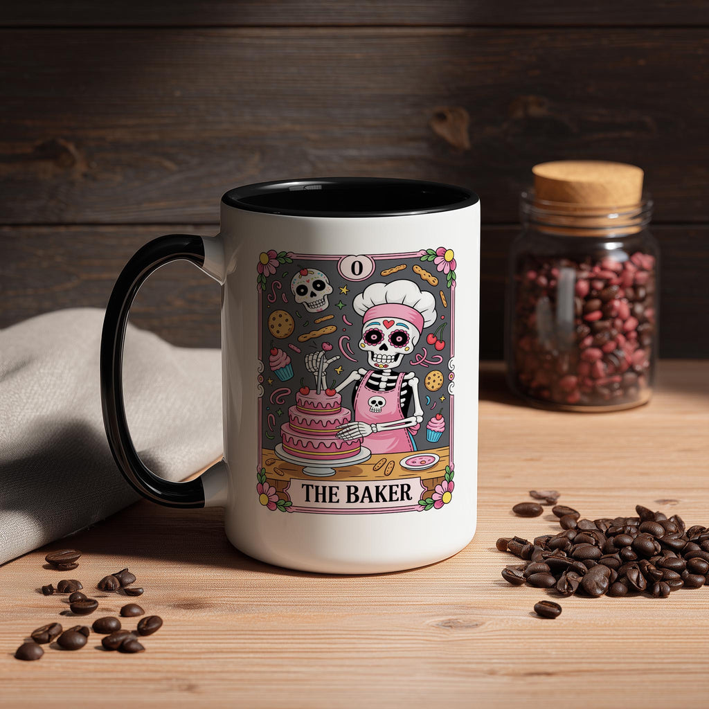 The Baker - Skeleton Tarot Card - Halloween Mug