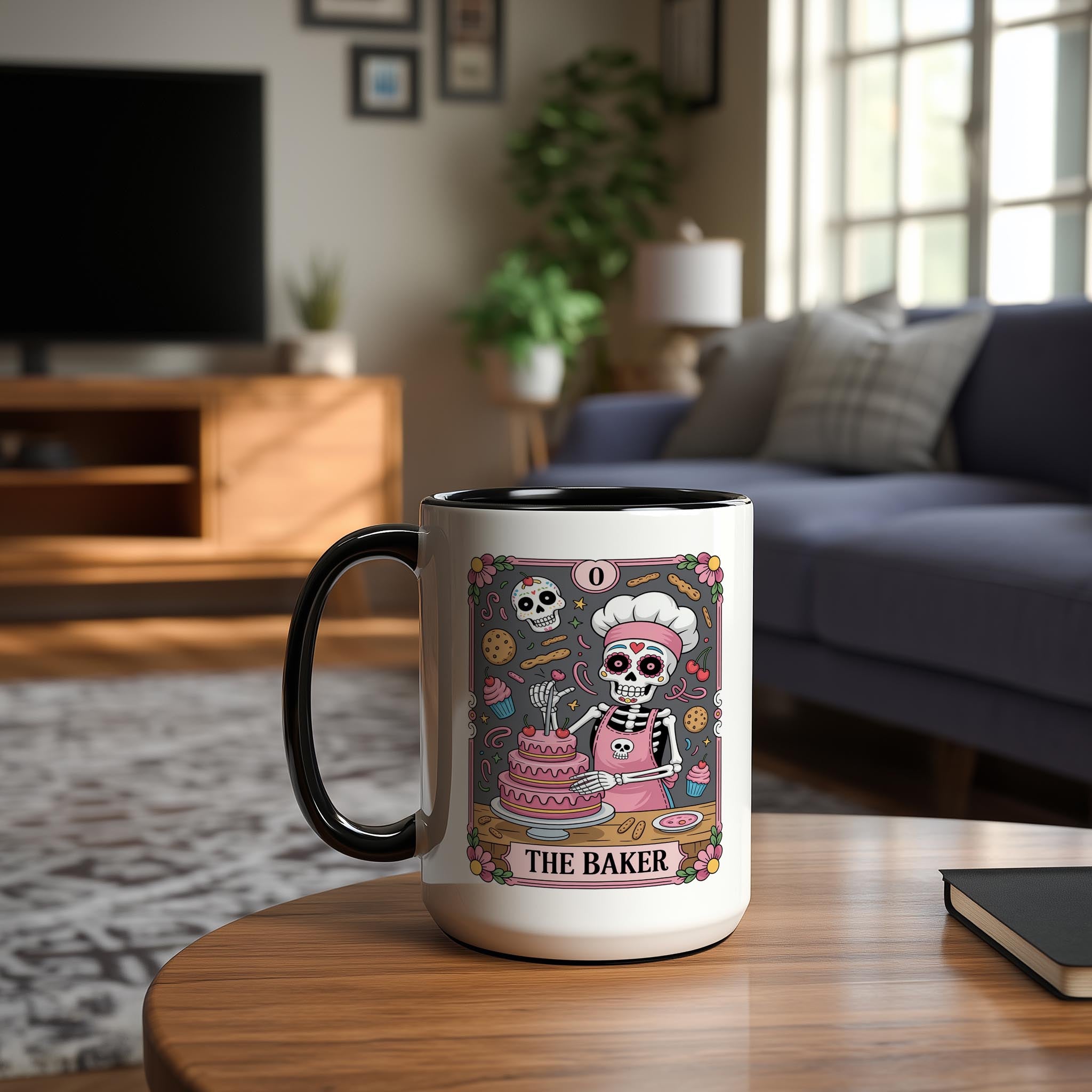 The Baker - Skeleton Tarot Card - Halloween Mug