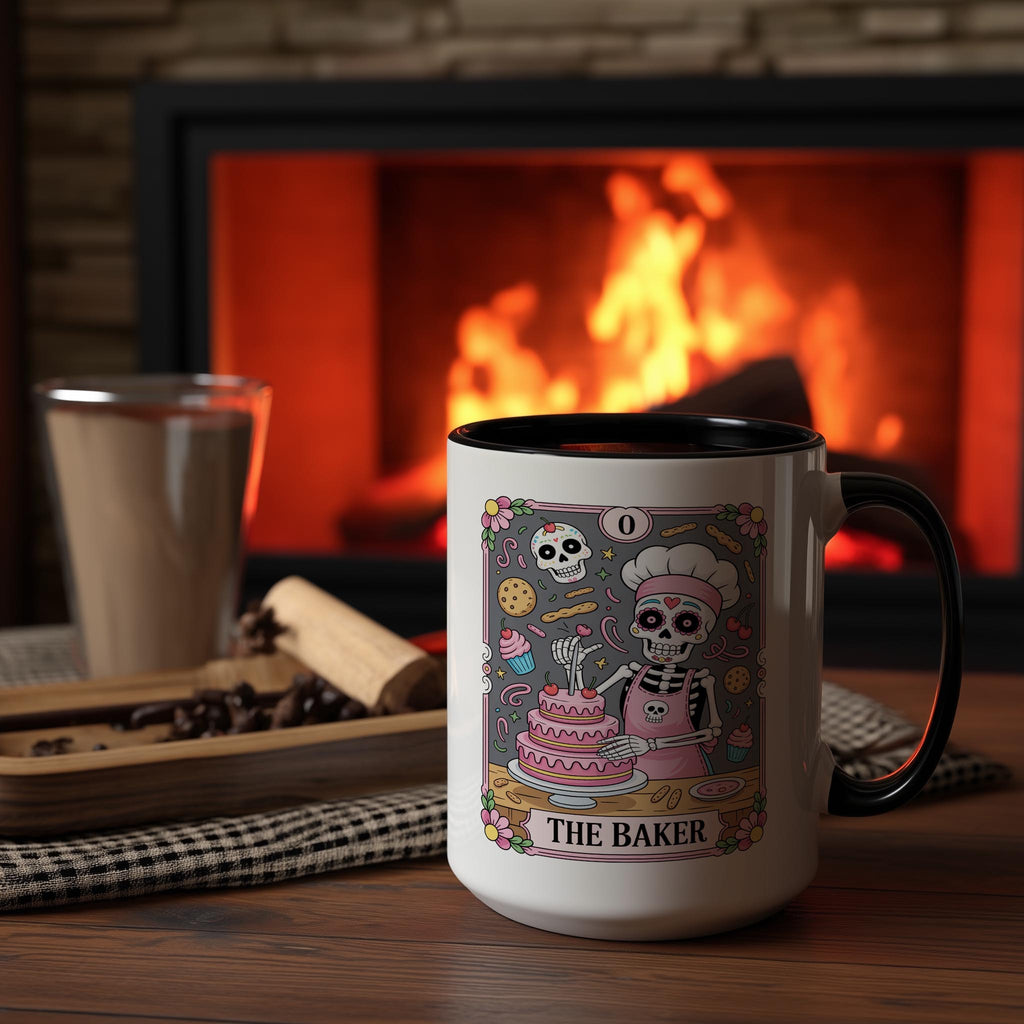 The Baker - Skeleton Tarot Card - Halloween Mug