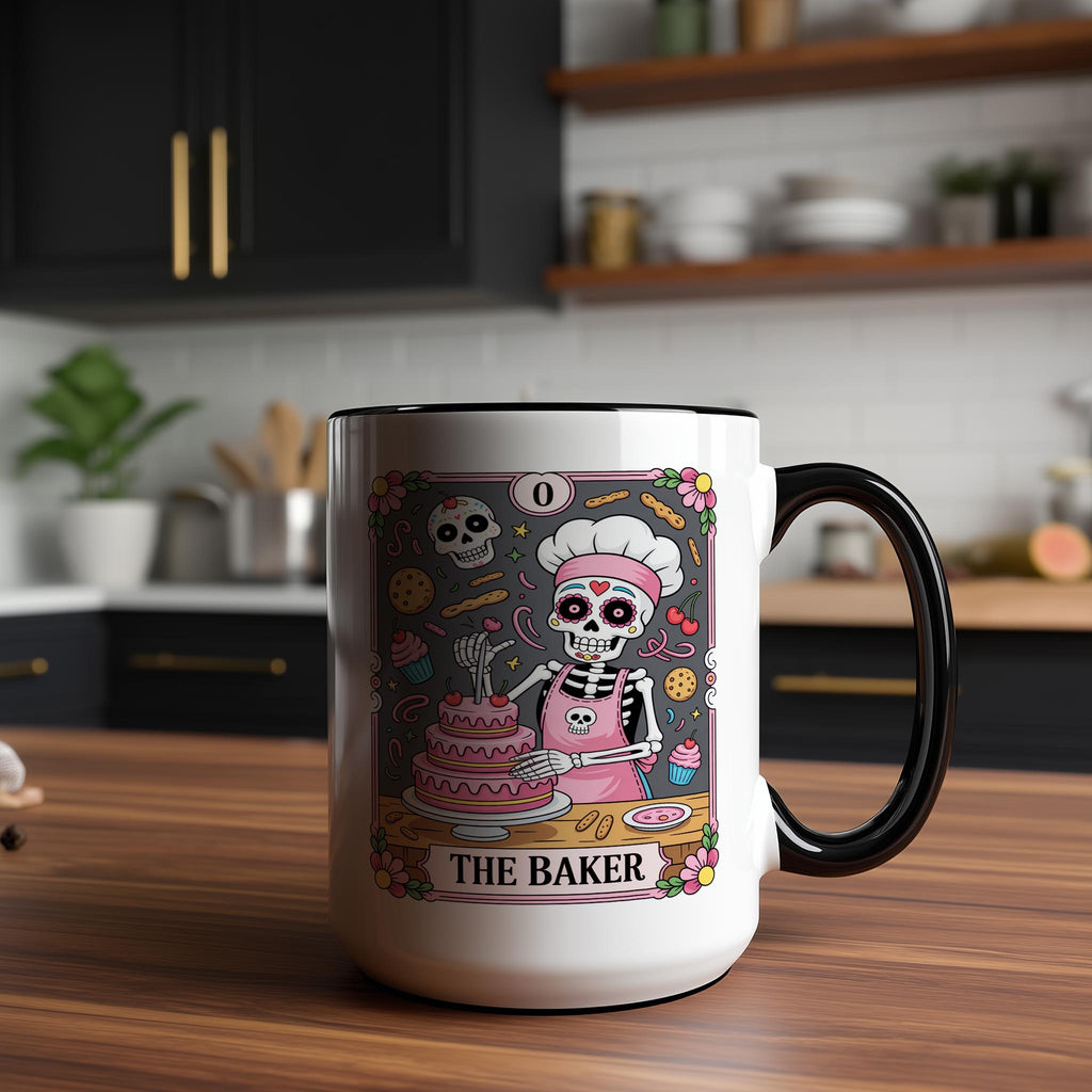The Baker - Skeleton Tarot Card - Halloween Mug