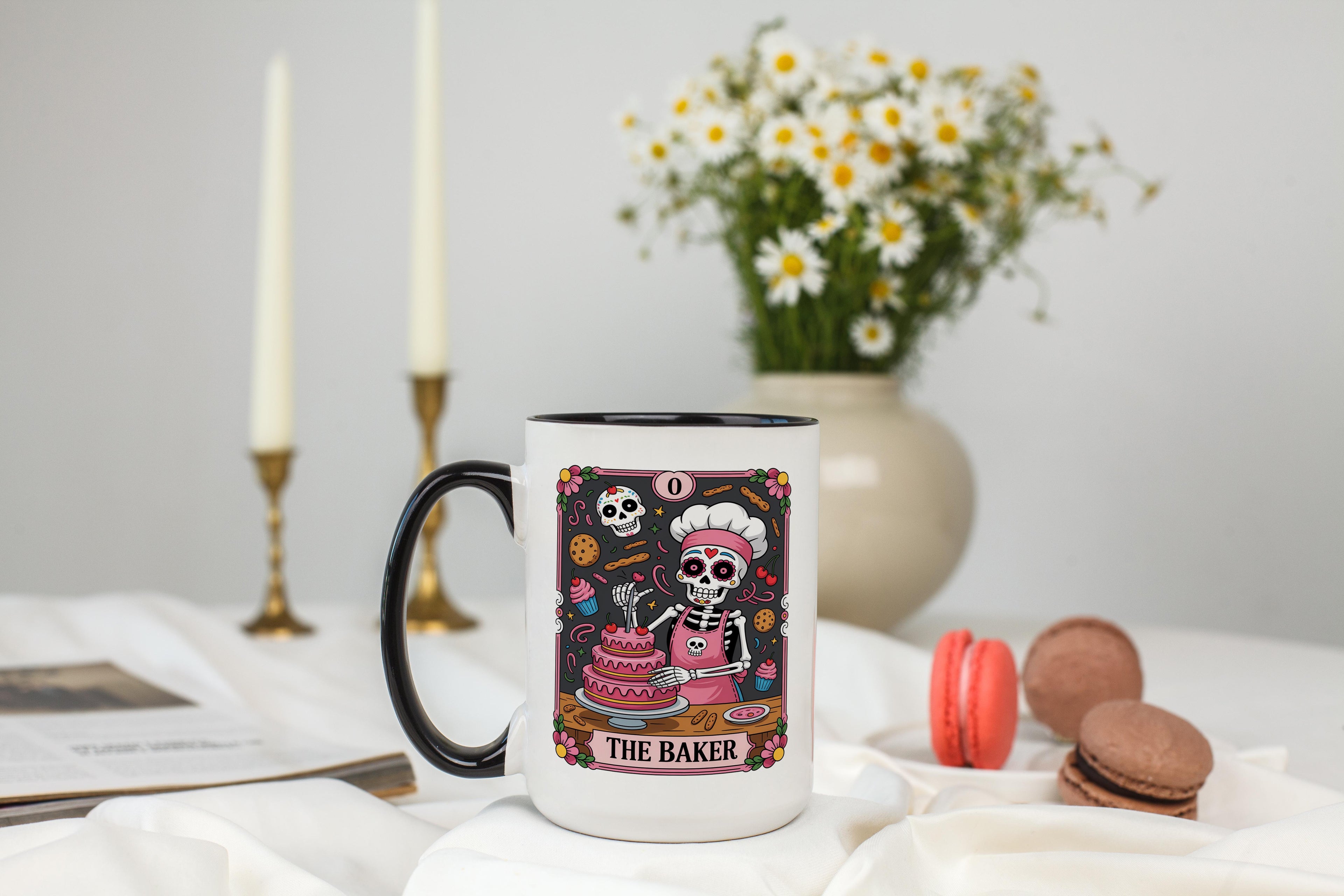 The Baker - Skeleton Tarot Card - Halloween Mug