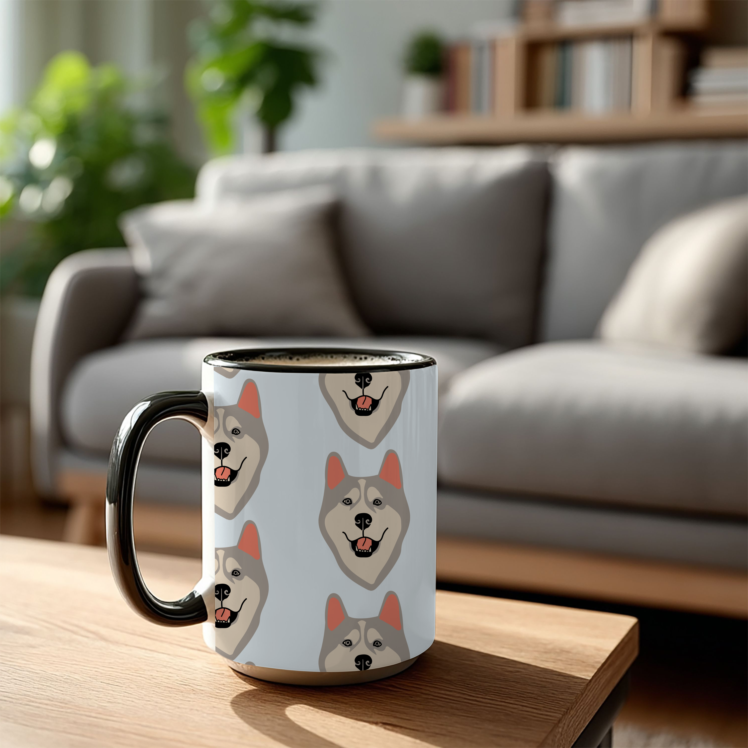 Husky Dog Doodle Design 15oz Mug