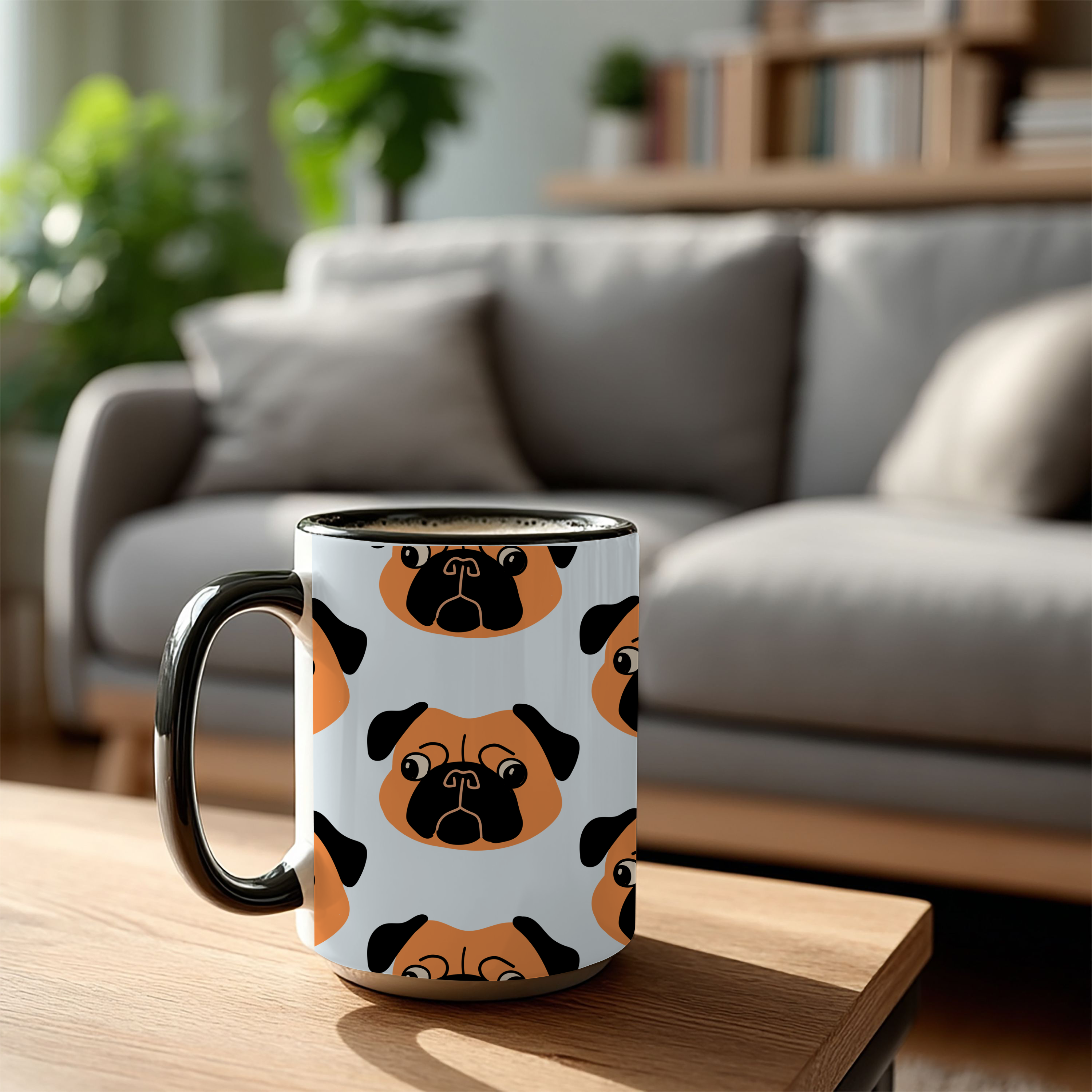 Pug Dog Doodle Design 15oz Mug