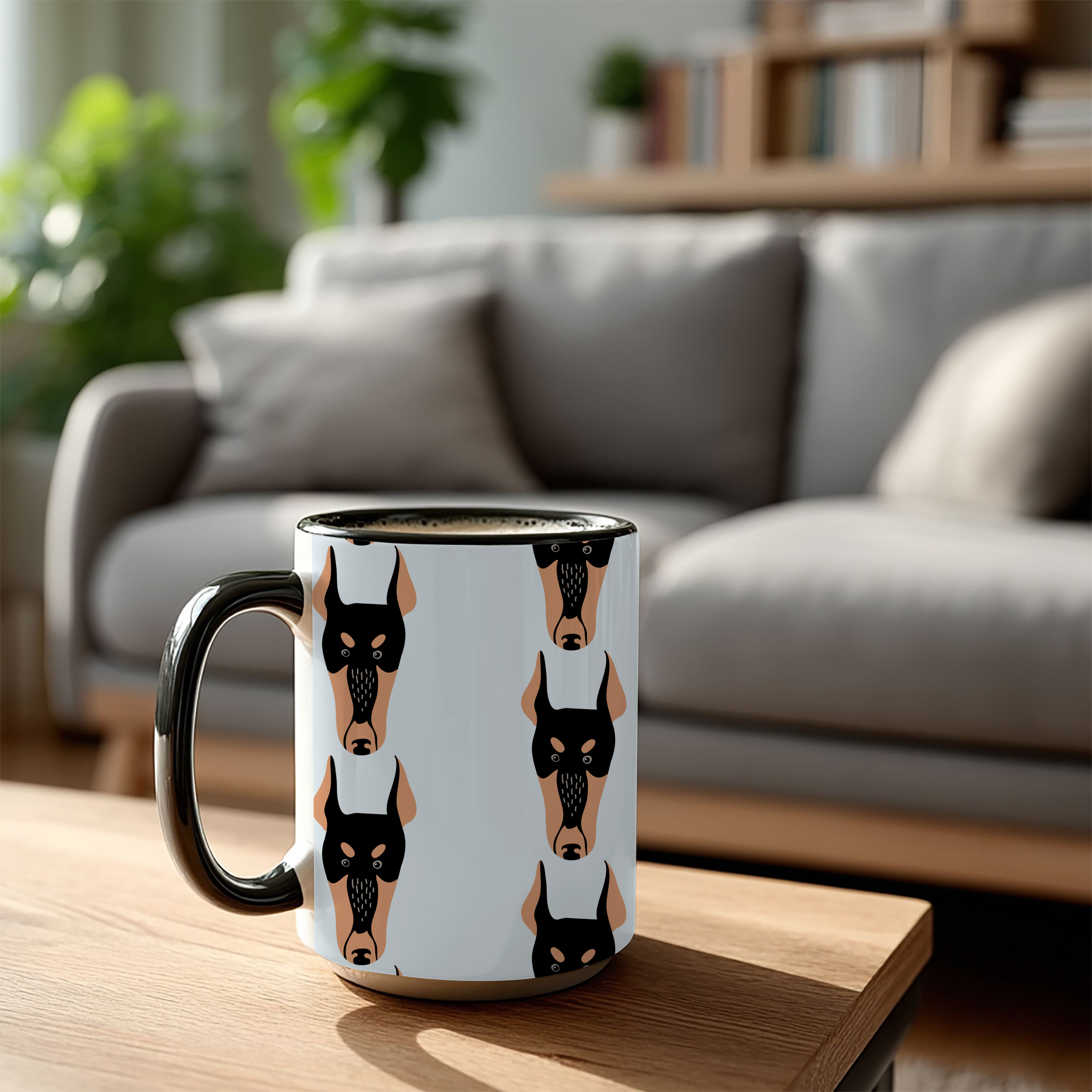 Doberman Dog Doodle Design 15oz Mug