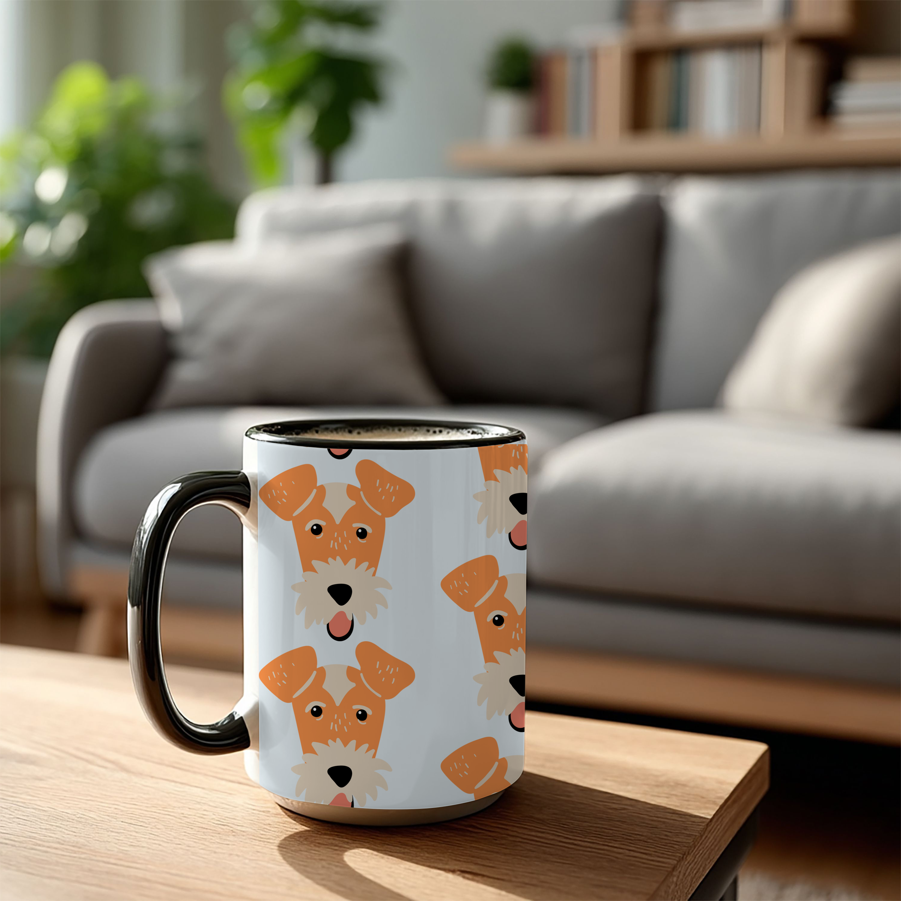 Fox Terrier Dog Doodle Design 15oz Mug