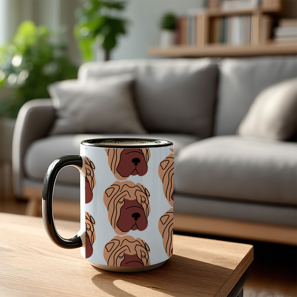 Shar Pei Dog Doodle Design 15oz Mug