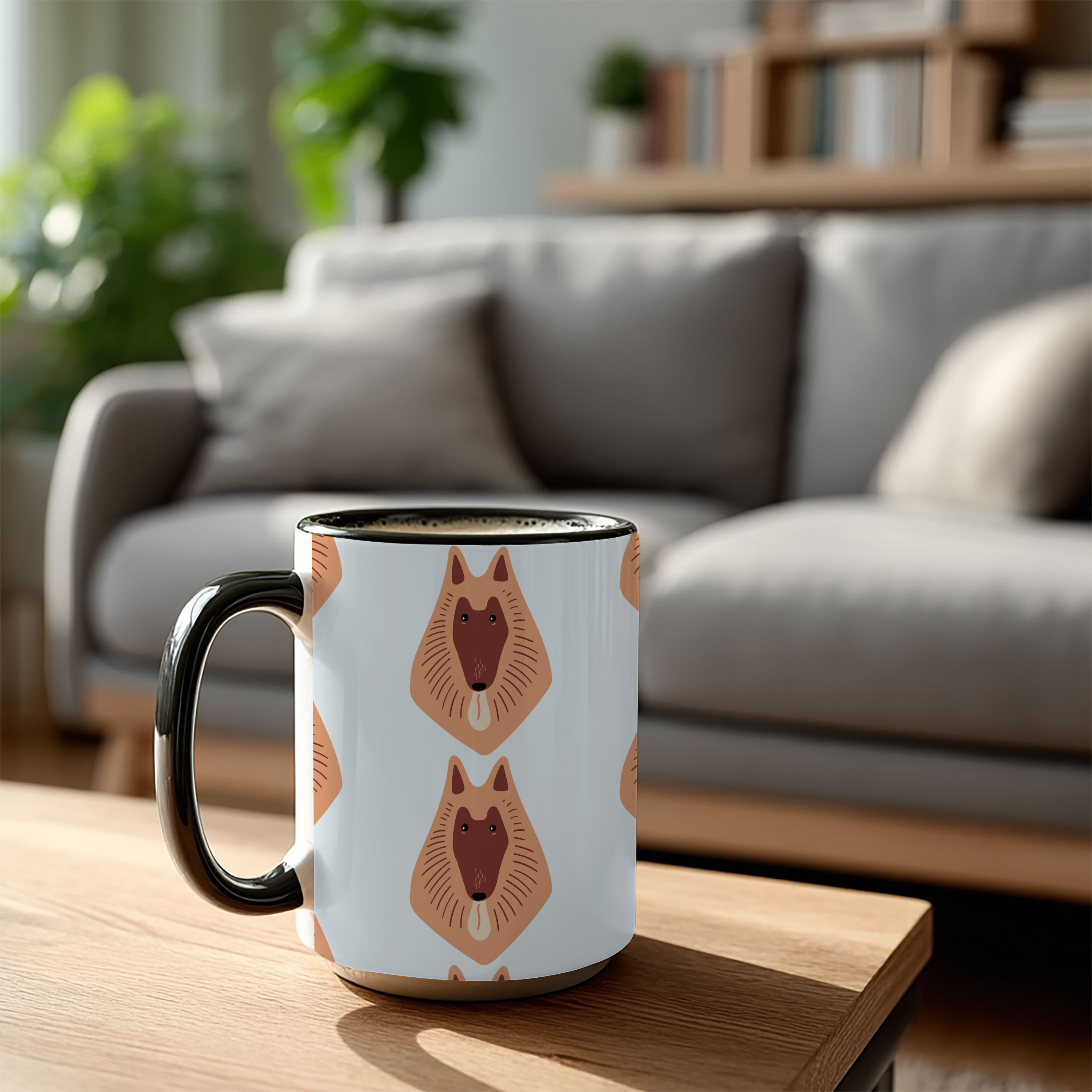 Collie Dog Doodle Design 15oz Mug