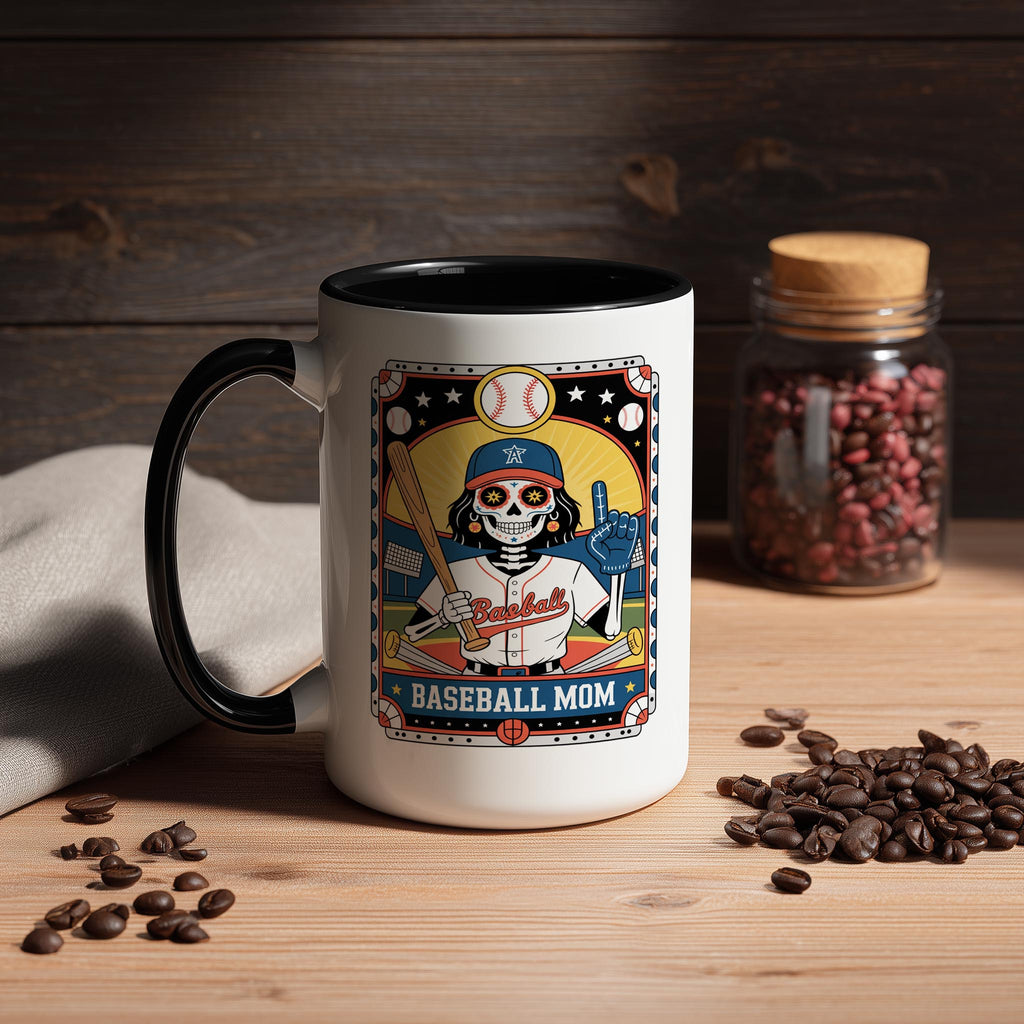 The Baseball Mom - Skeleton Tarot Card - Home Life Mugs
