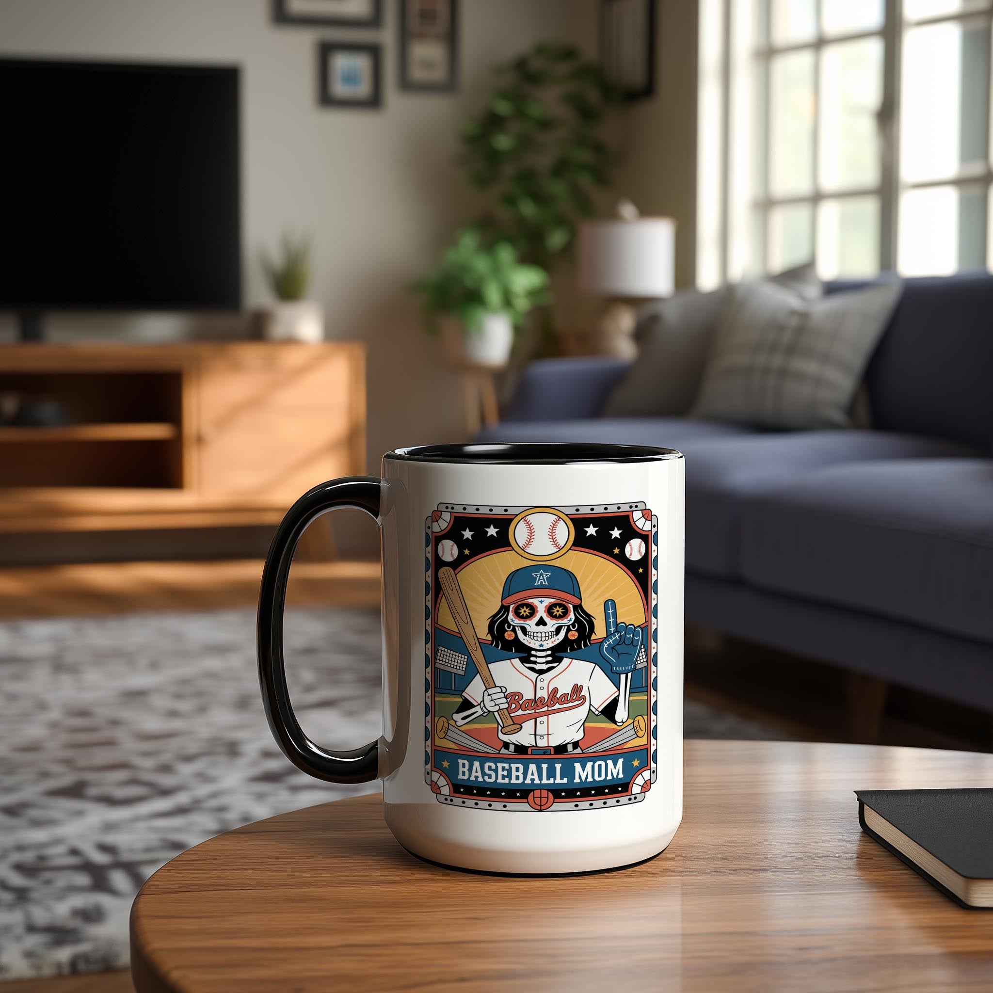 The Baseball Mom - Skeleton Tarot Card - Home Life Mugs