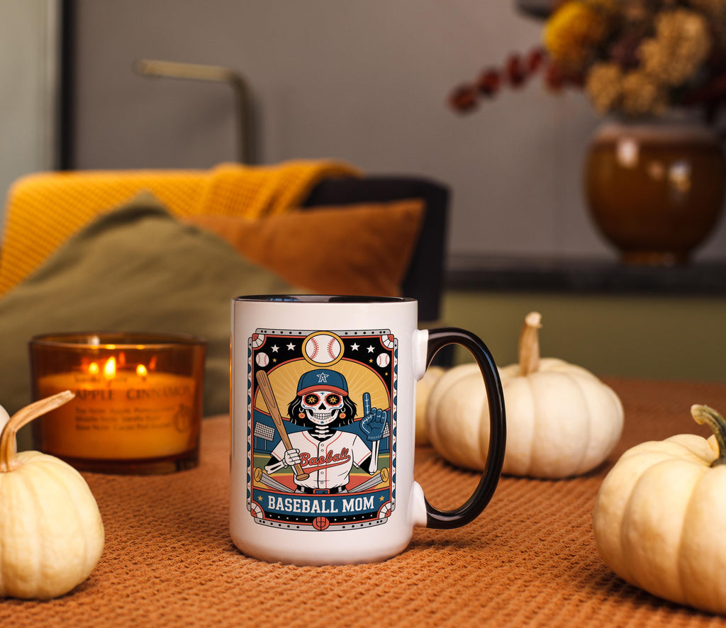 The Baseball Mom - Skeleton Tarot Card - Home Life Mugs