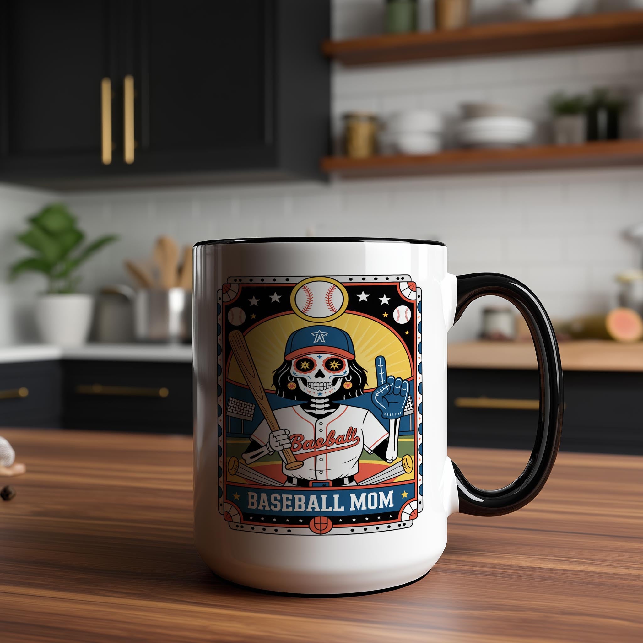 The Baseball Mom - Skeleton Tarot Card - Home Life Mugs