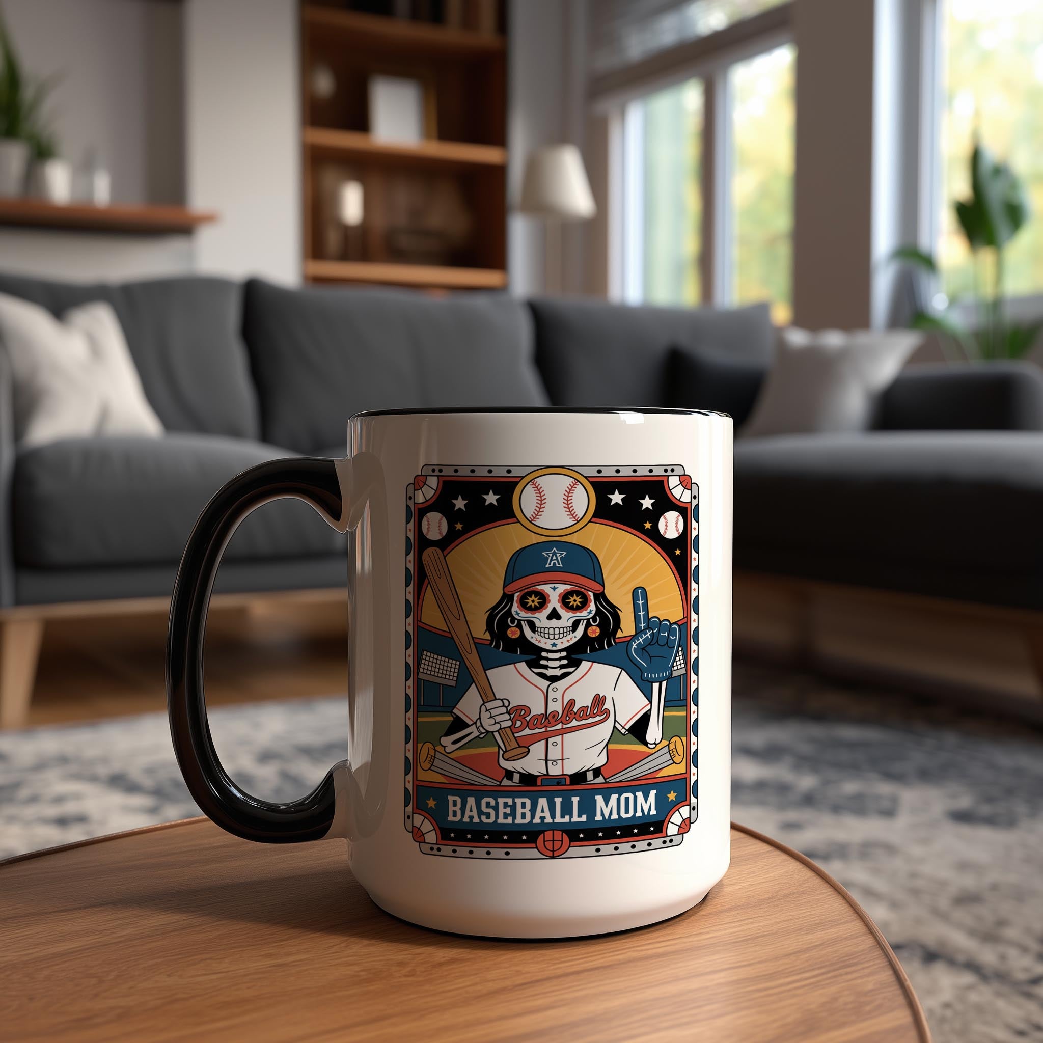 The Baseball Mom - Skeleton Tarot Card - Home Life Mugs