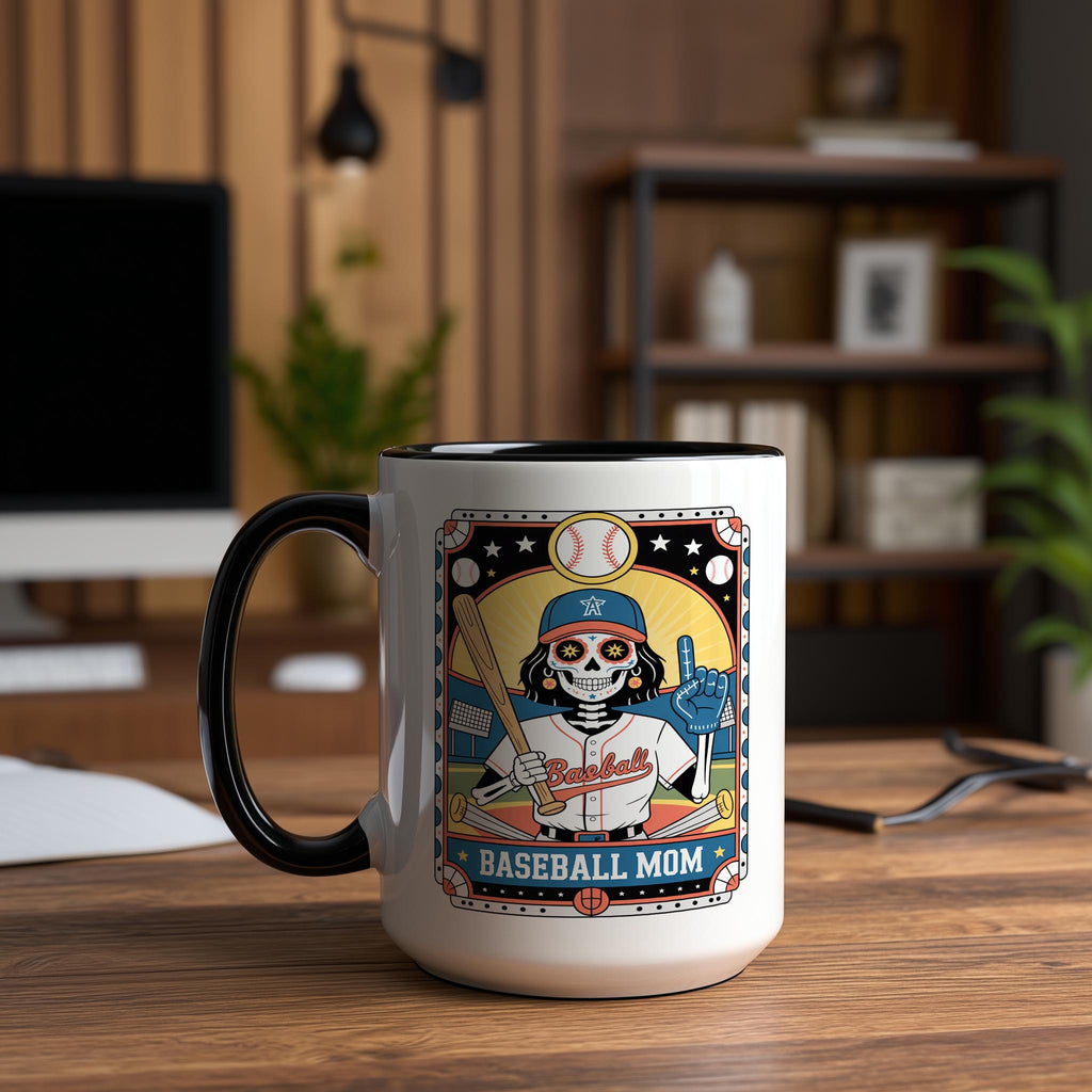 The Baseball Mom - Skeleton Tarot Card - Home Life Mugs