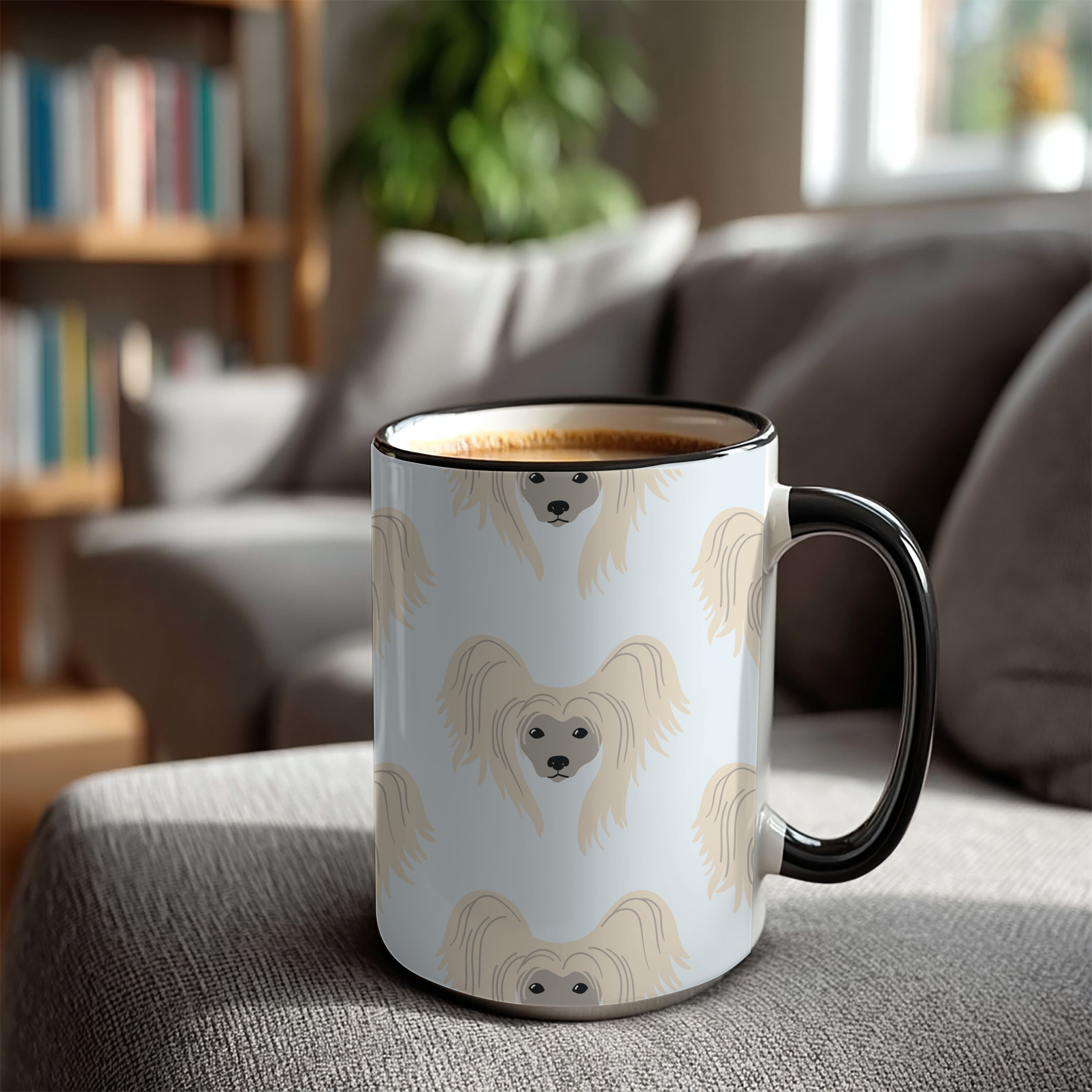 Papillon Dog Doodle Design 15oz Mug