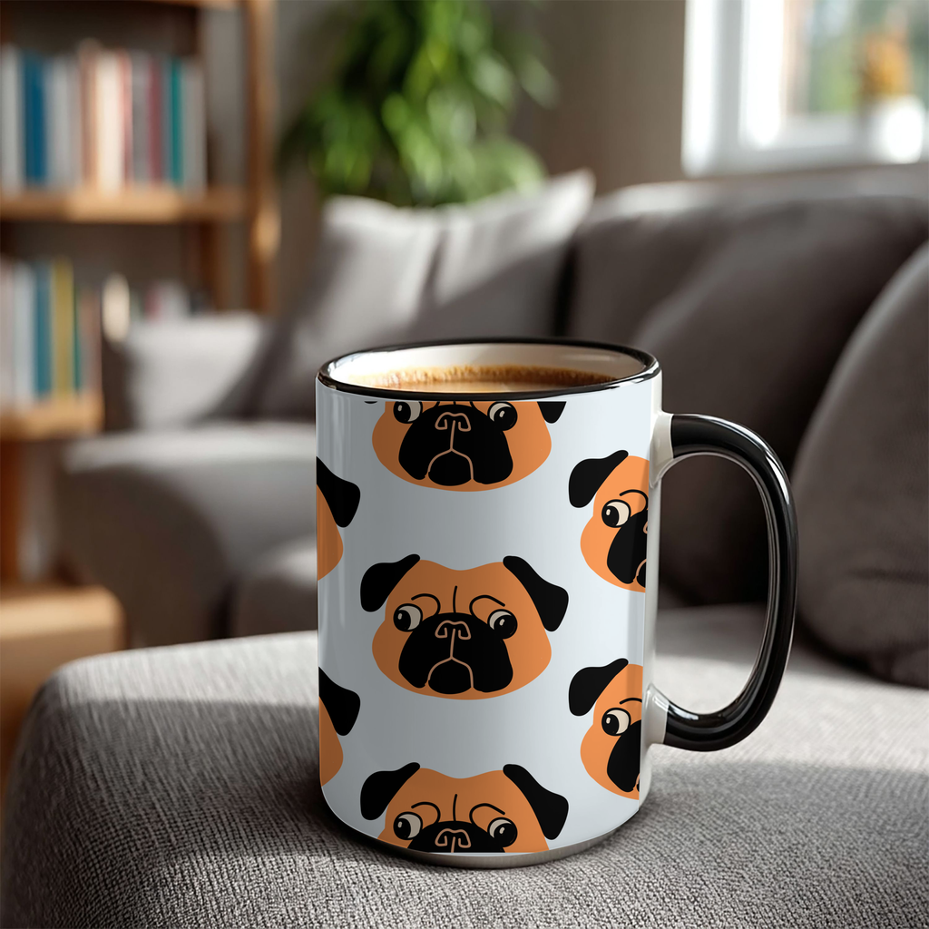 Pug Dog Doodle Design 15oz Mug