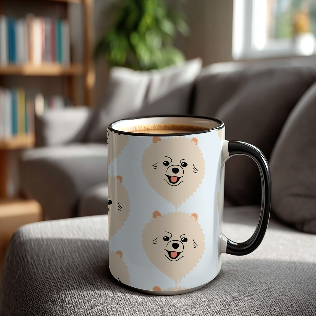 Pomeranian Dog Doodle Design 15oz Mug