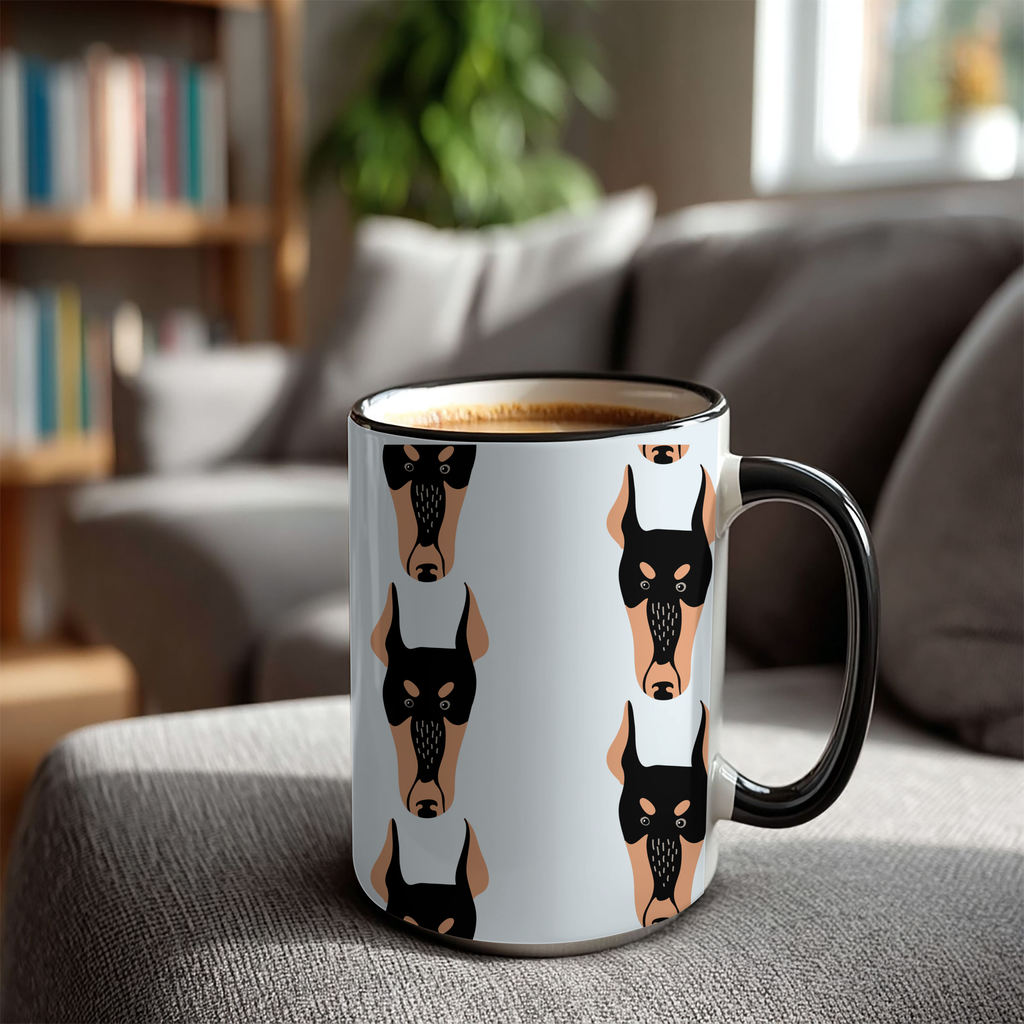 Doberman Dog Doodle Design 15oz Mug