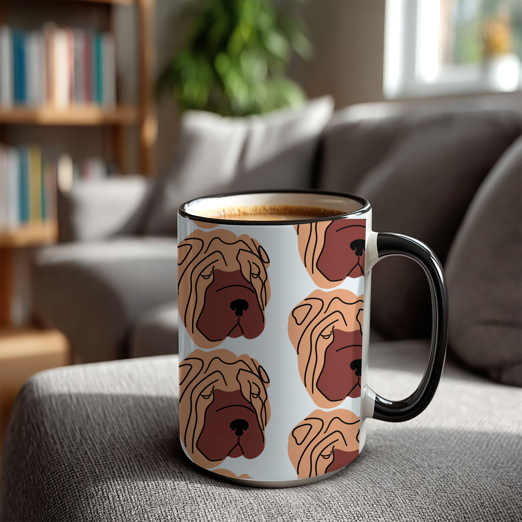Shar Pei Dog Doodle Design 15oz Mug