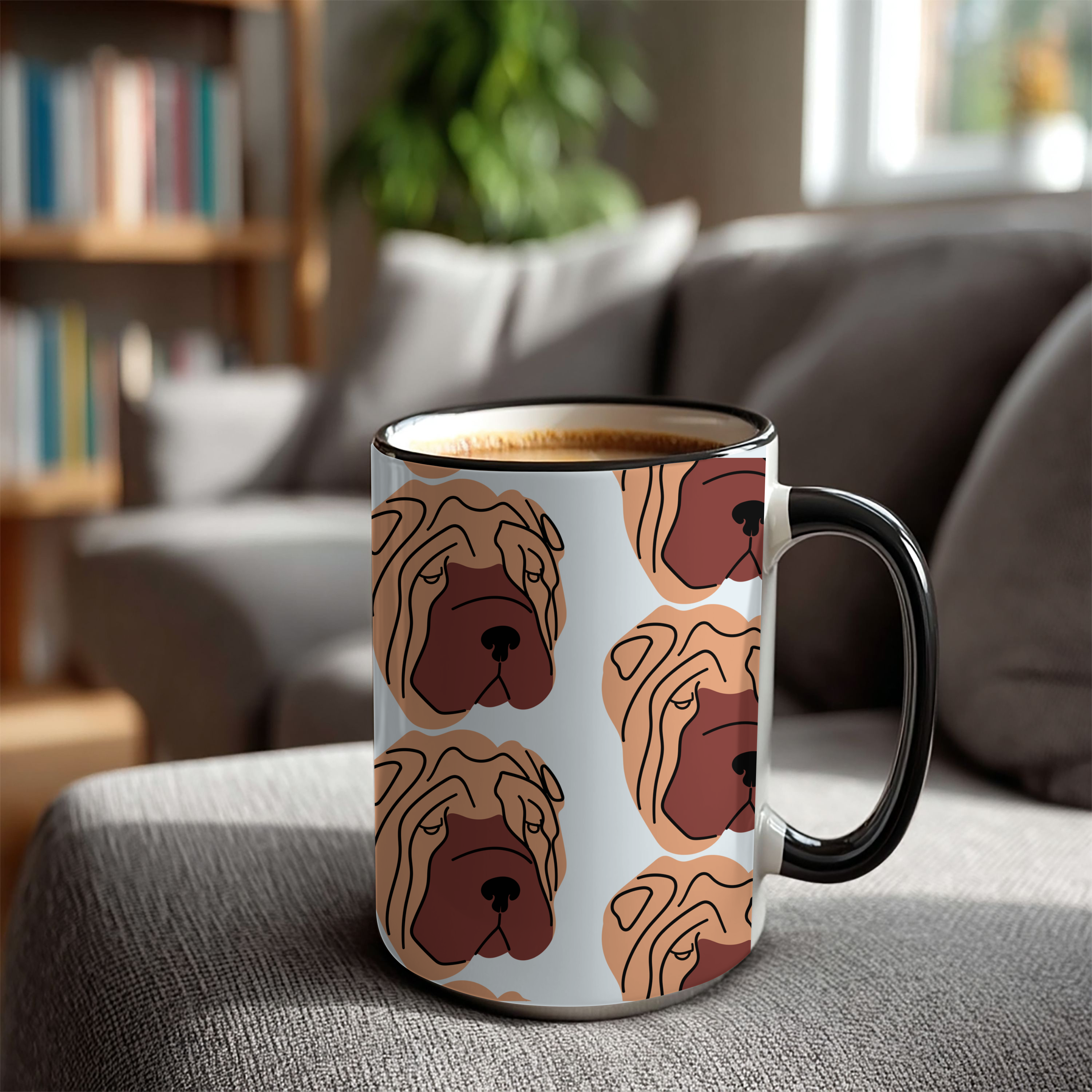 Shar Pei Dog Doodle Design 15oz Mug