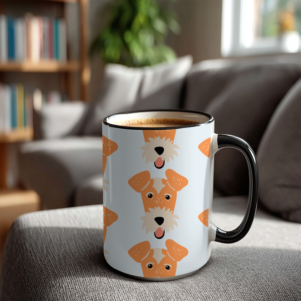 Fox Terrier Dog Doodle Design 15oz Mug