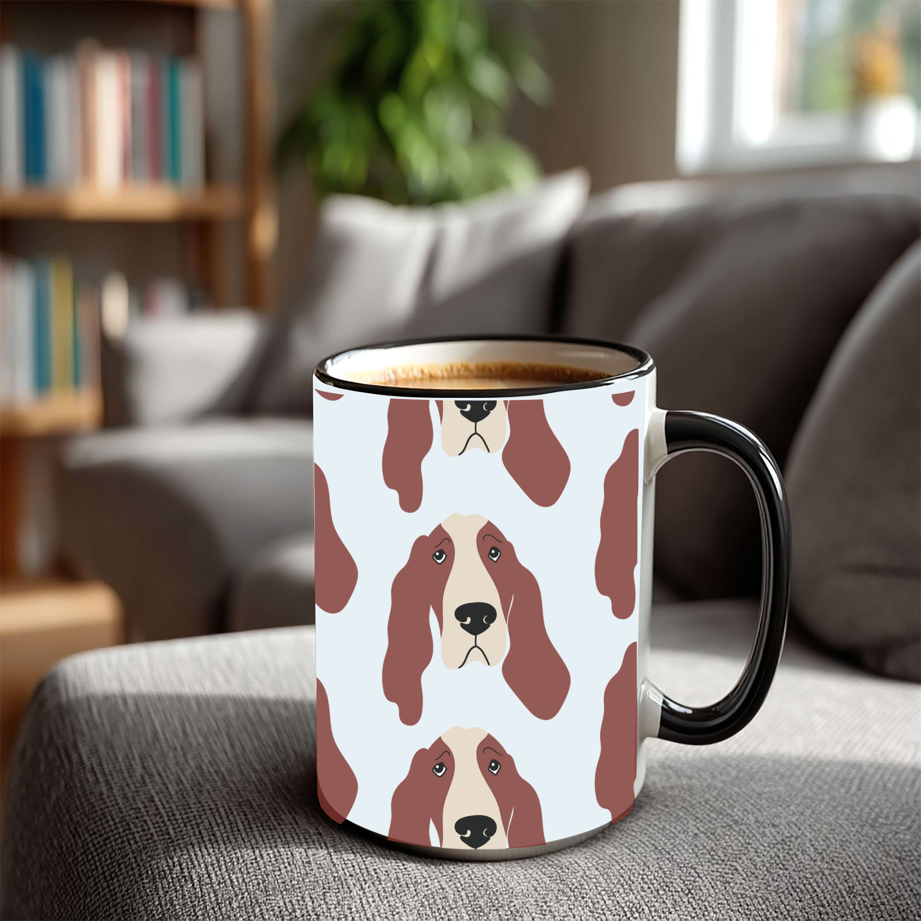 Basset Hound Dog Doodle Design 15oz Mug