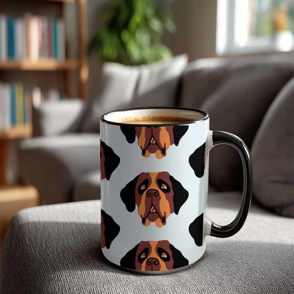 St Bernard Dog Doodle Design 15oz Mug