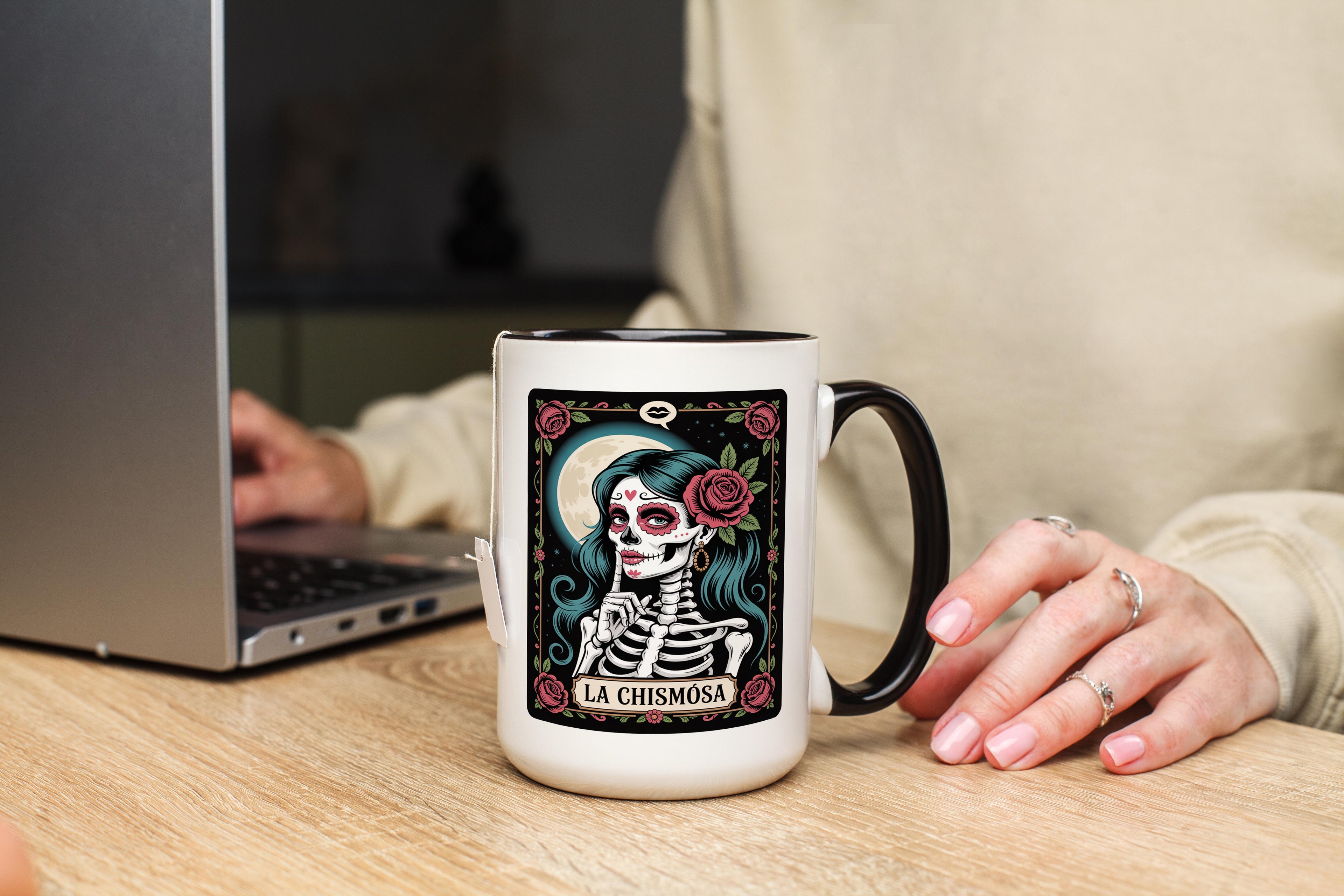 La Chismosa - The Gossip - Skeleton tarot Card - Adult Humor Mug