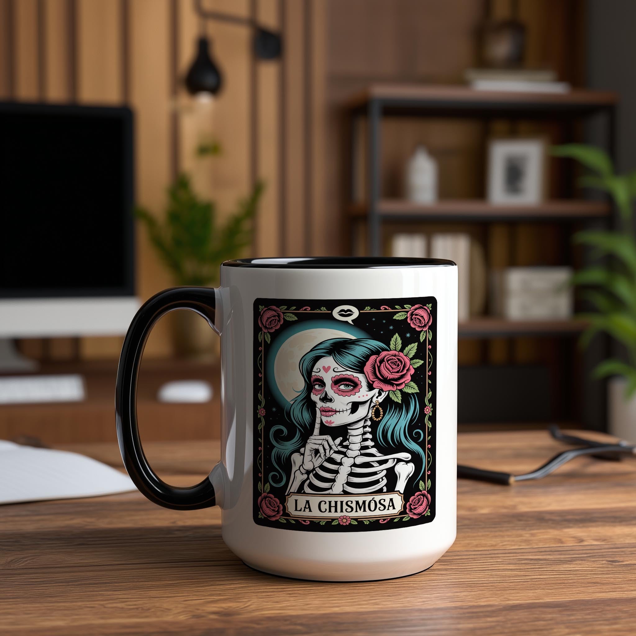 La Chismosa - The Gossip - Skeleton tarot Card - Adult Humor Mug