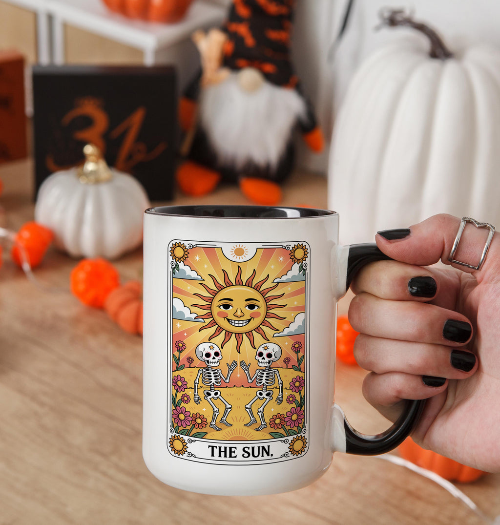 The Sun - Skeleton Tarot Card - Halloween Mug