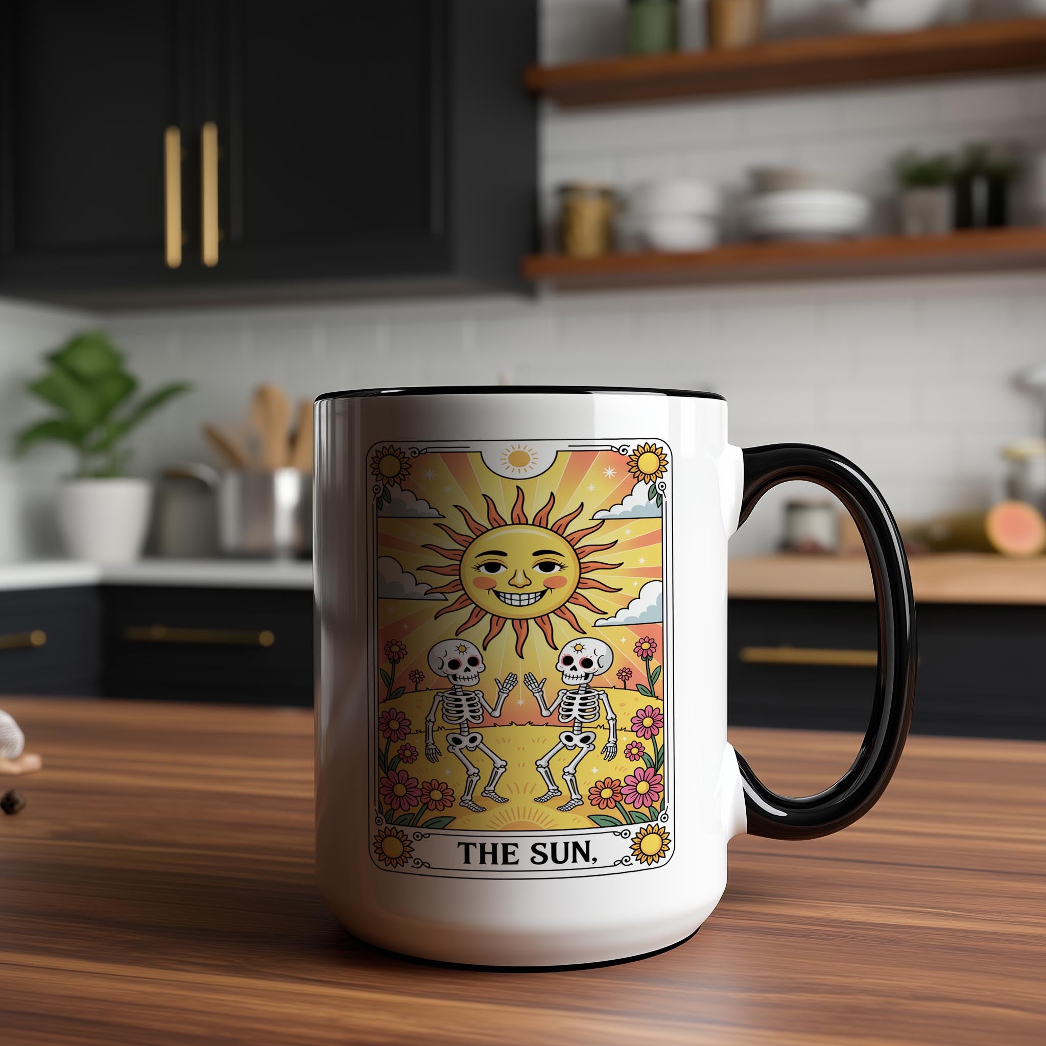 The Sun - Skeleton Tarot Card - Halloween Mug