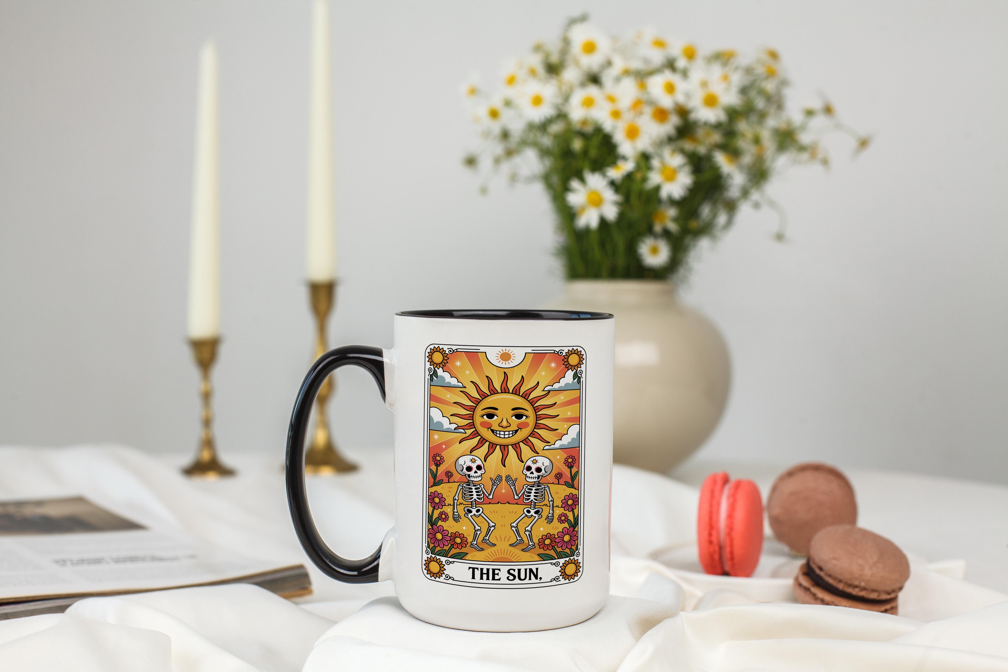 The Sun - Skeleton Tarot Card - Halloween Mug