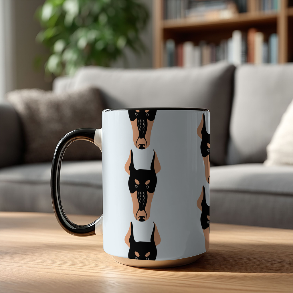 Doberman Dog Doodle Design 15oz Mug